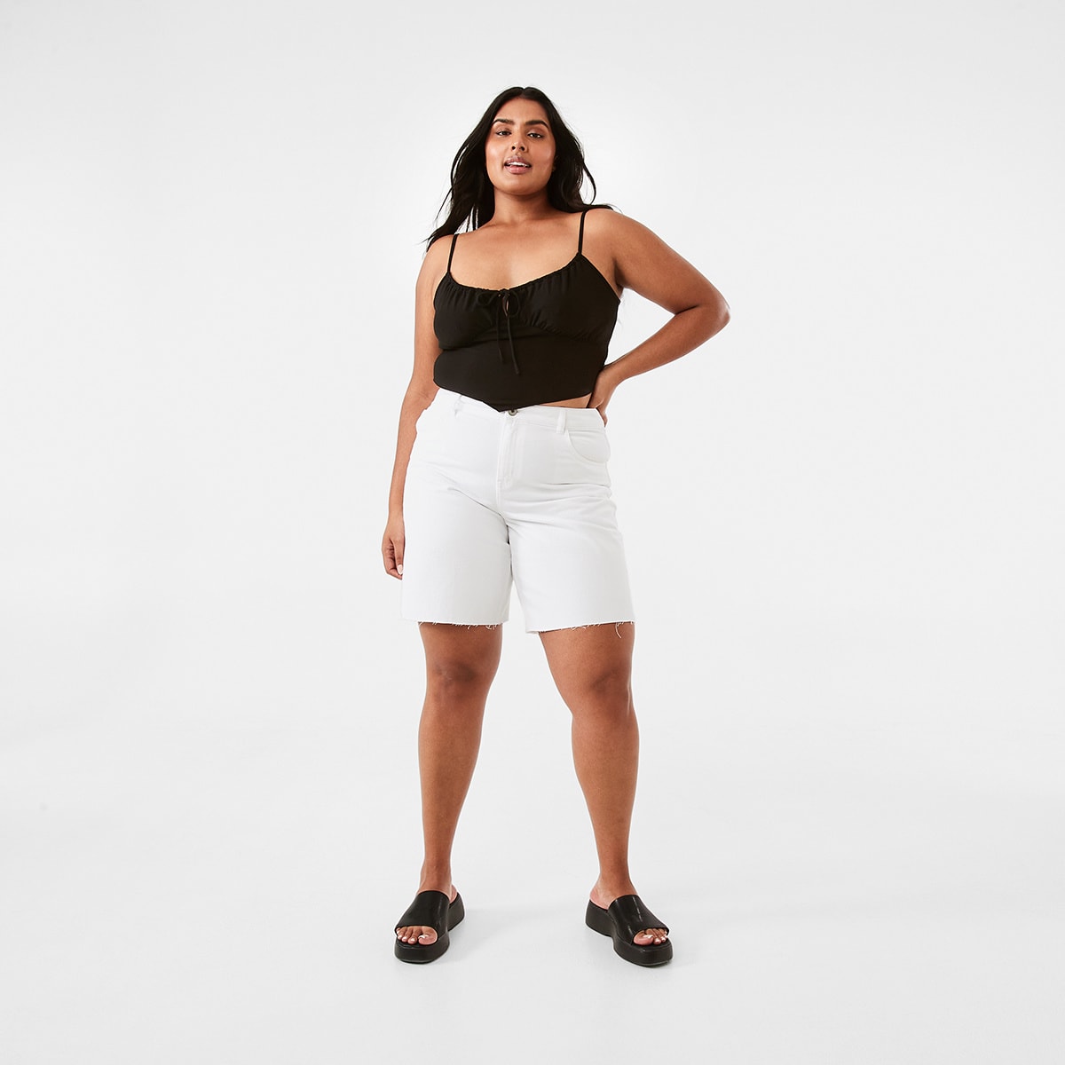 Longline Denim Shorts Kmart