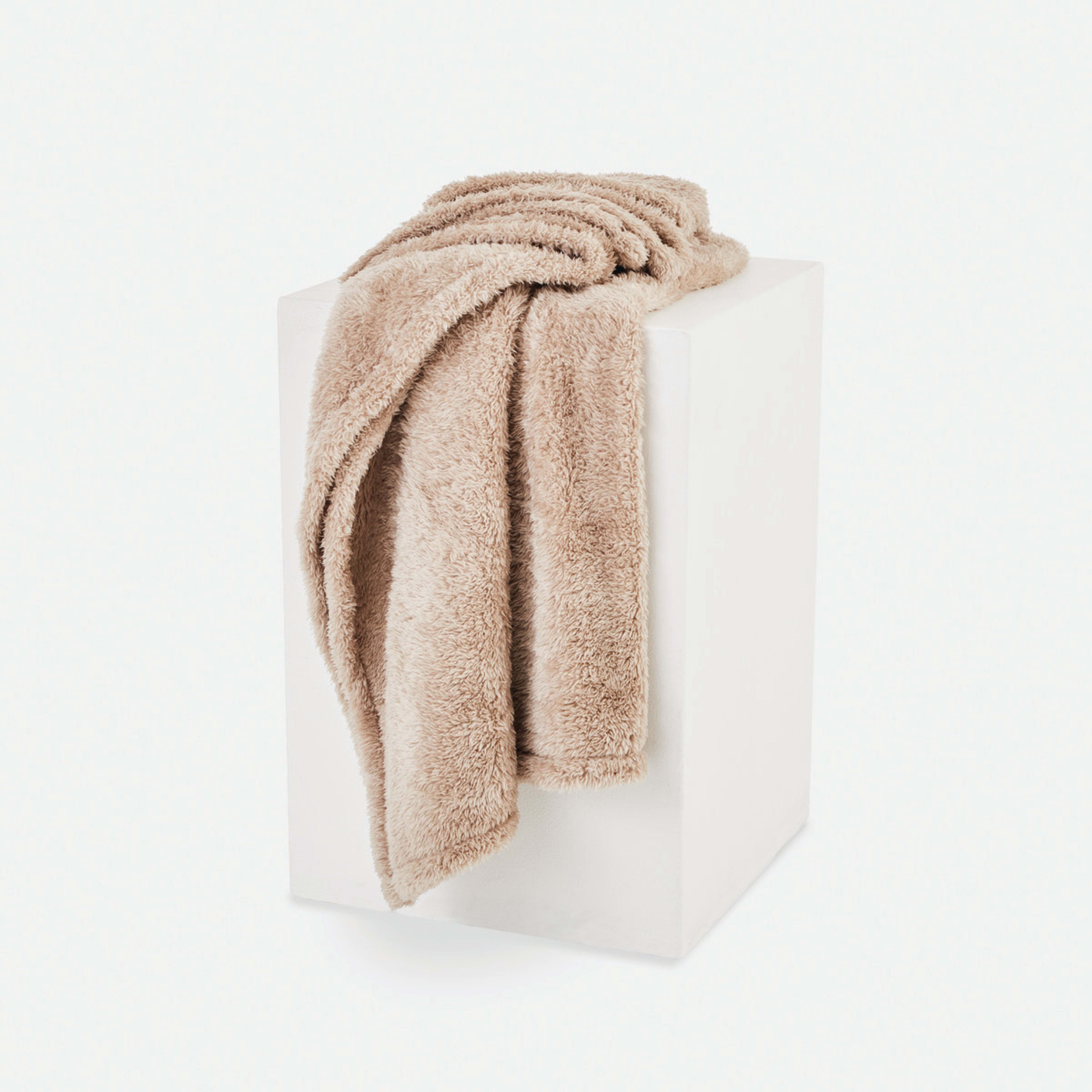 1 Teddy Fleece Throw - Natural