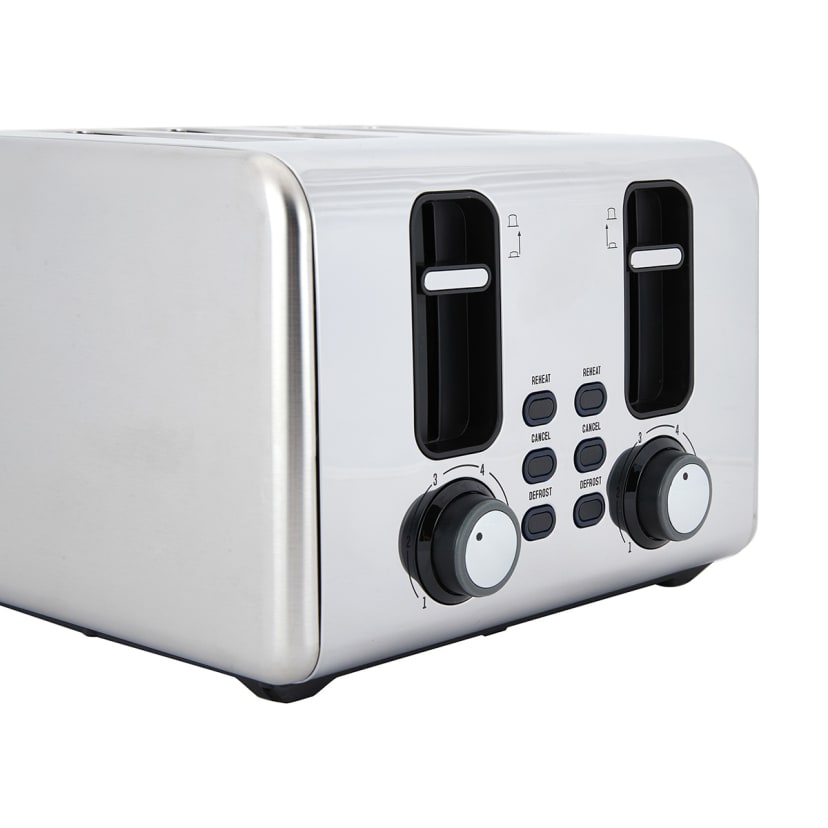 4 Slice Stainless Steel Toaster Kmart