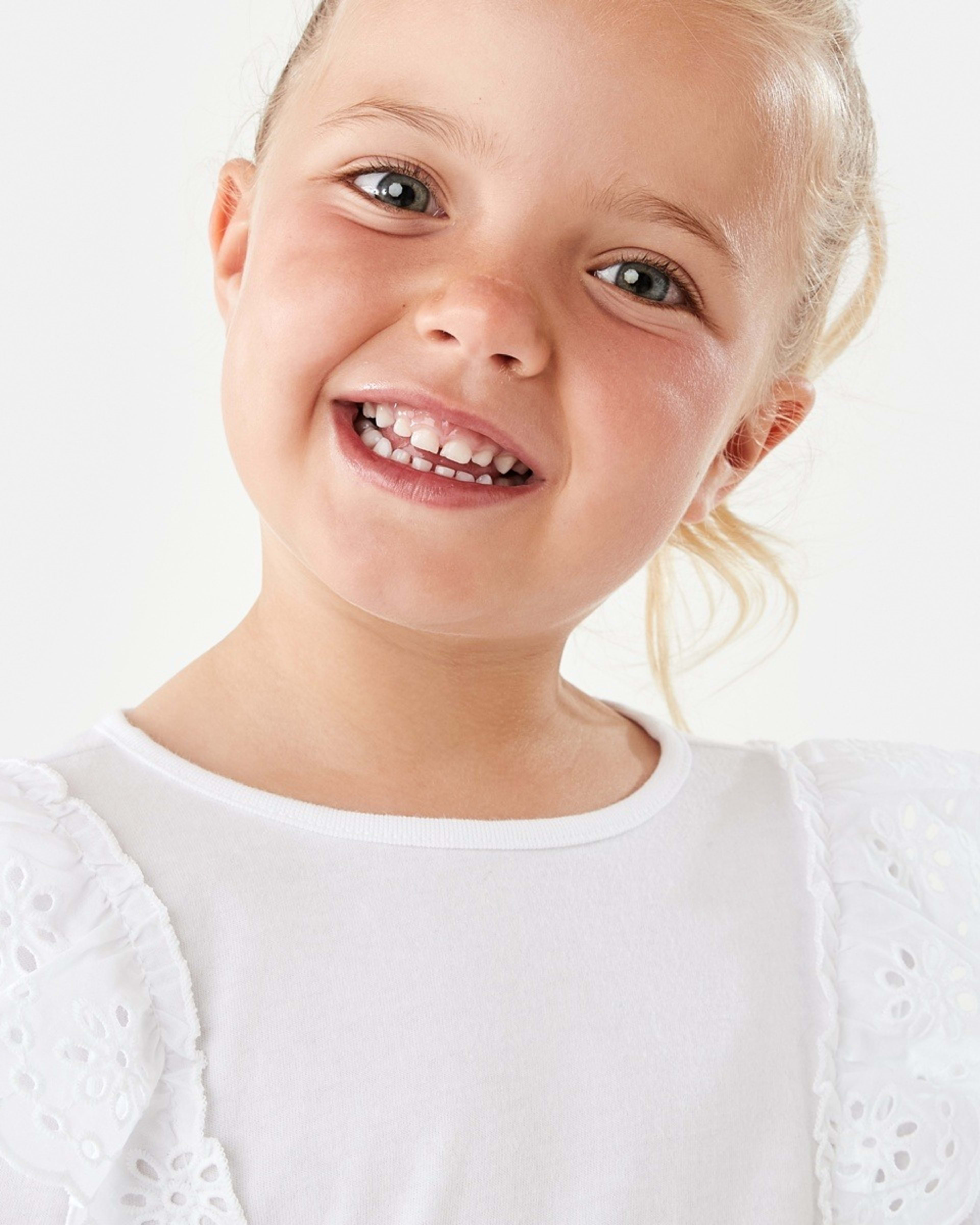 3 Broderie Trim Top White, 3 of 8