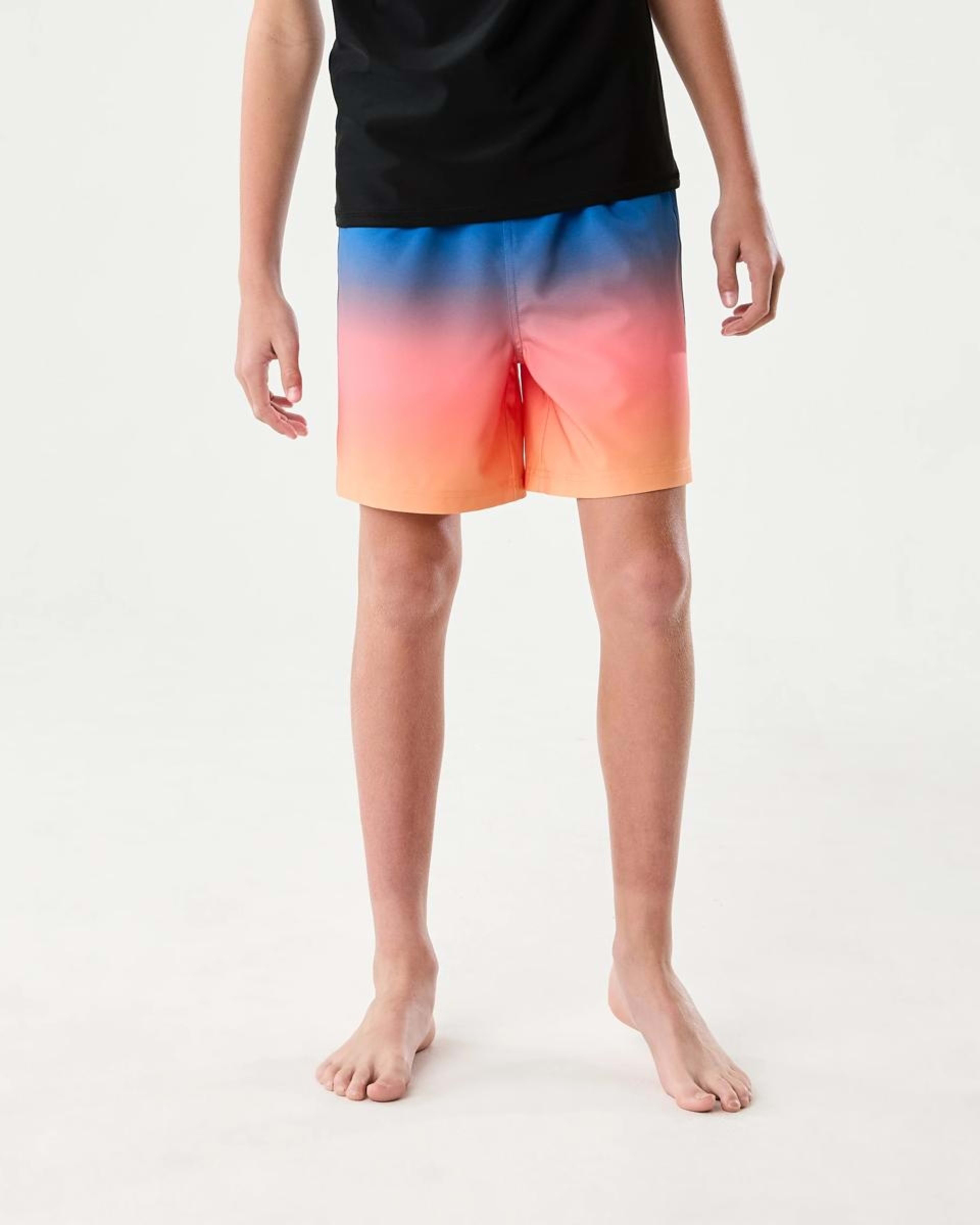 1 Longline Printed Swim Shorts SUNDOWN OMBRE DEEP SEA BLUE