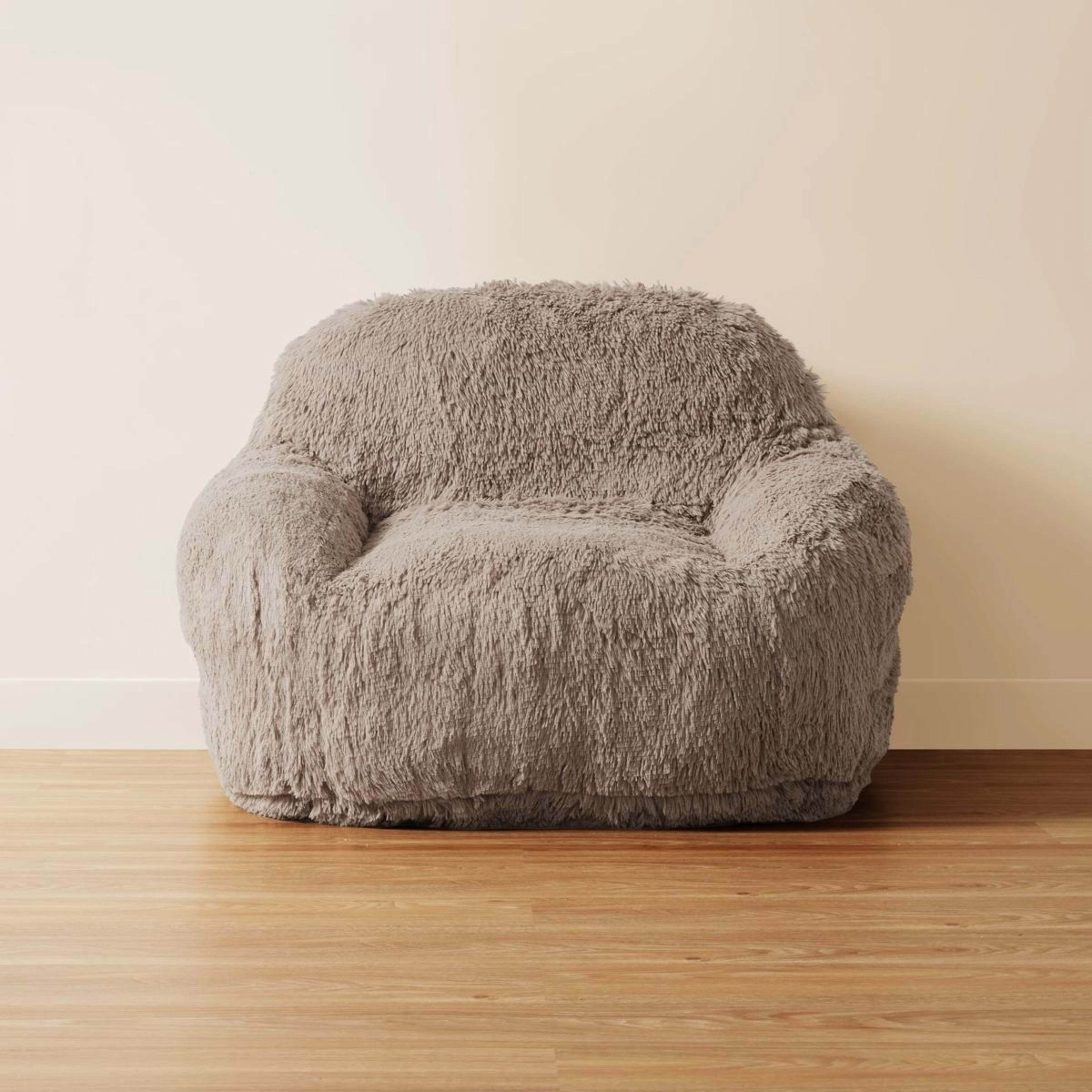 2 Faux Fur Taupe Expanding Chair, 2 of 6