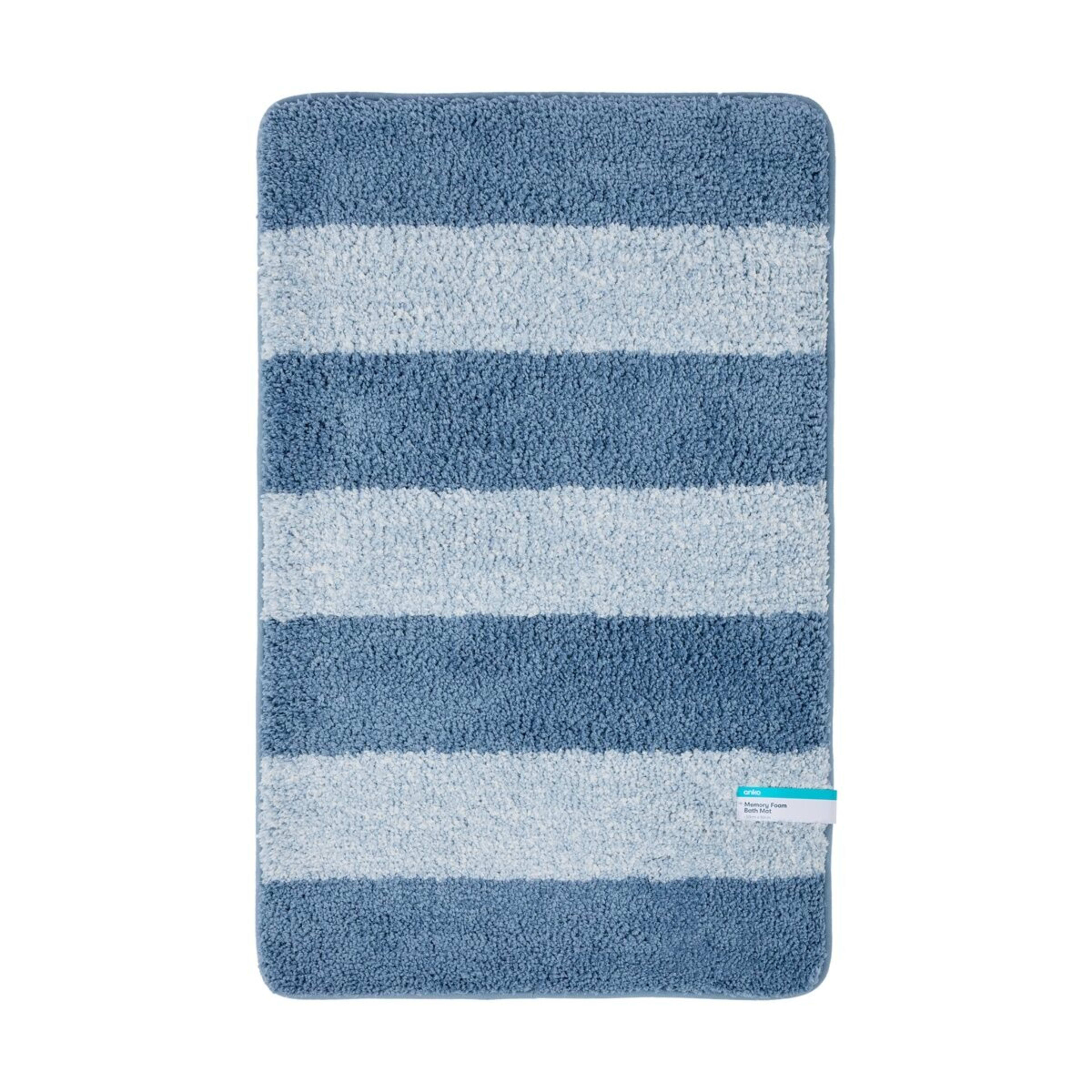 5 Memory Foam Bath Mat - Blue, 5 of 5