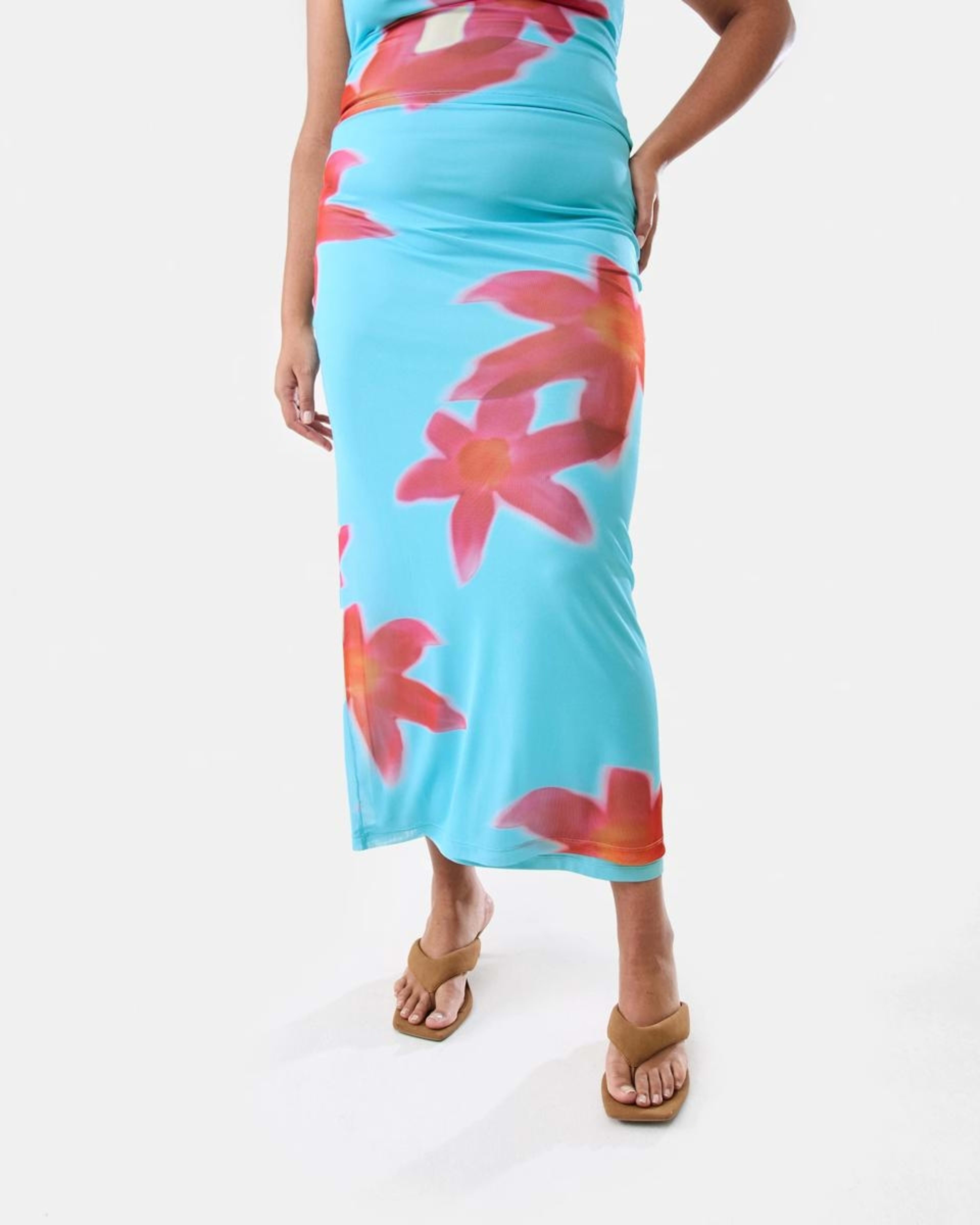 3 Mesh Maxi Skirt HOT TROP CLEAR AQUA, 3 of 8