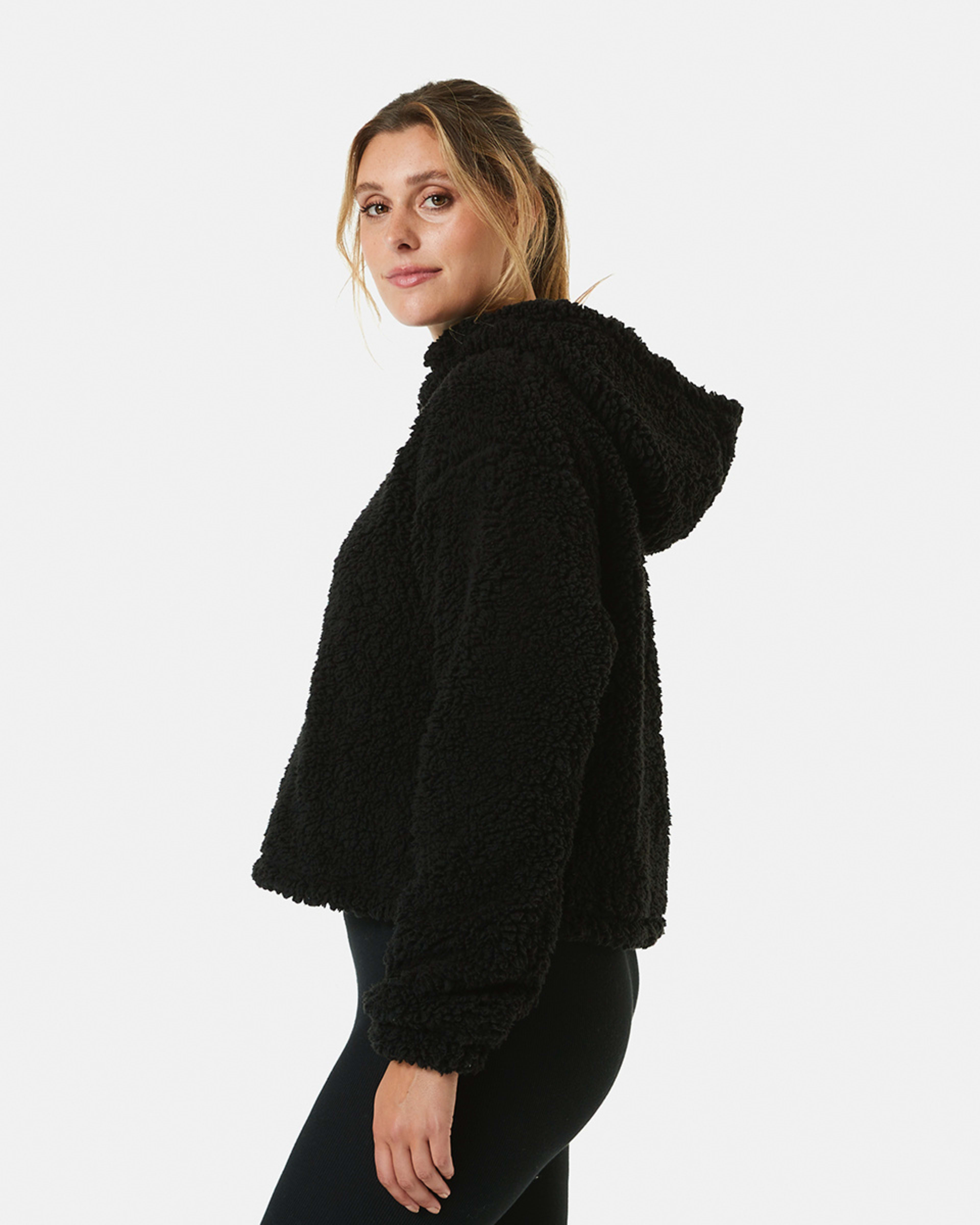 Active Everlast Womens Outdoor Luxe Bonded Faux Fur Quarter Zip Hoodie Kmart