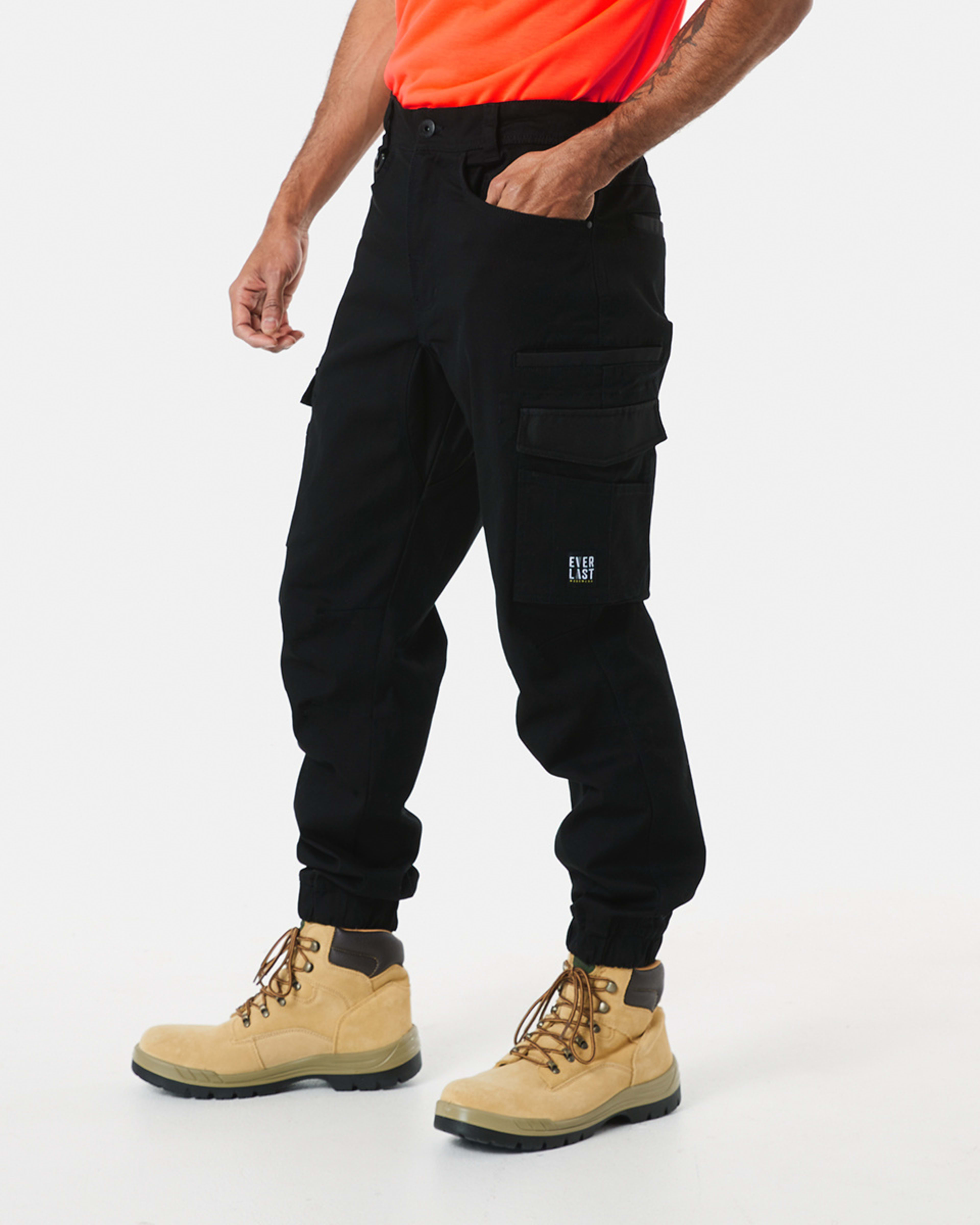 2 Everlast Work Stretch Woven Jogger Pants Black, 2 of 7
