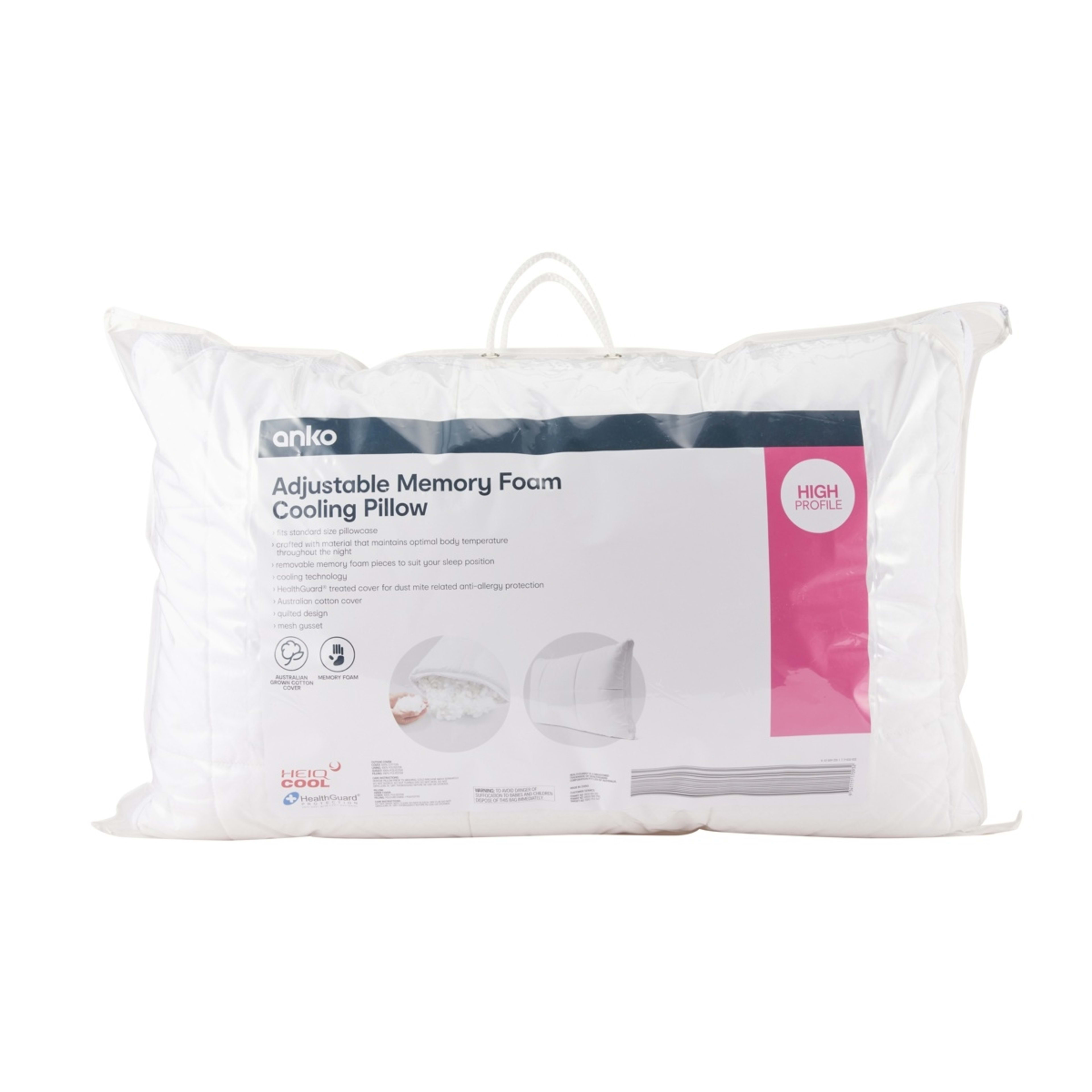 9 Adjustable Memory Foam Cooling Pillow - High Profile, White, 9 of 9