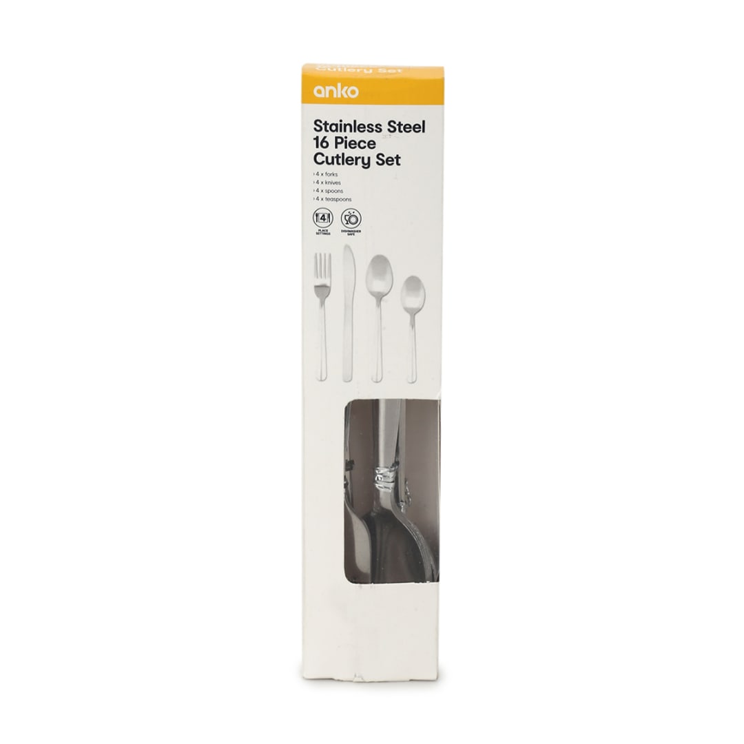 16 Piece Stainless Steel Cutlery Set Kmart