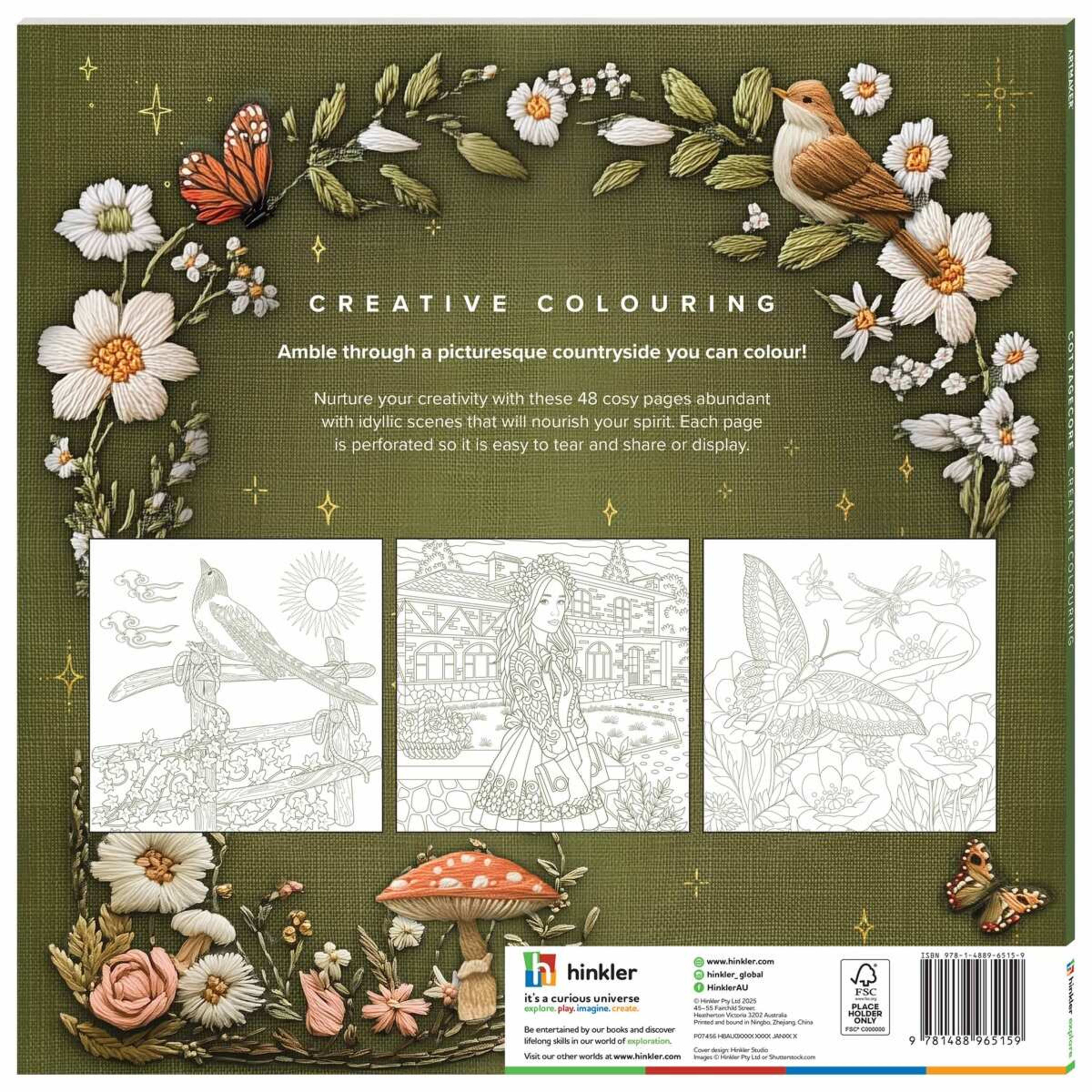 4 Art Maker Cottagecore Creative Colouring - Book​, 4 of 4