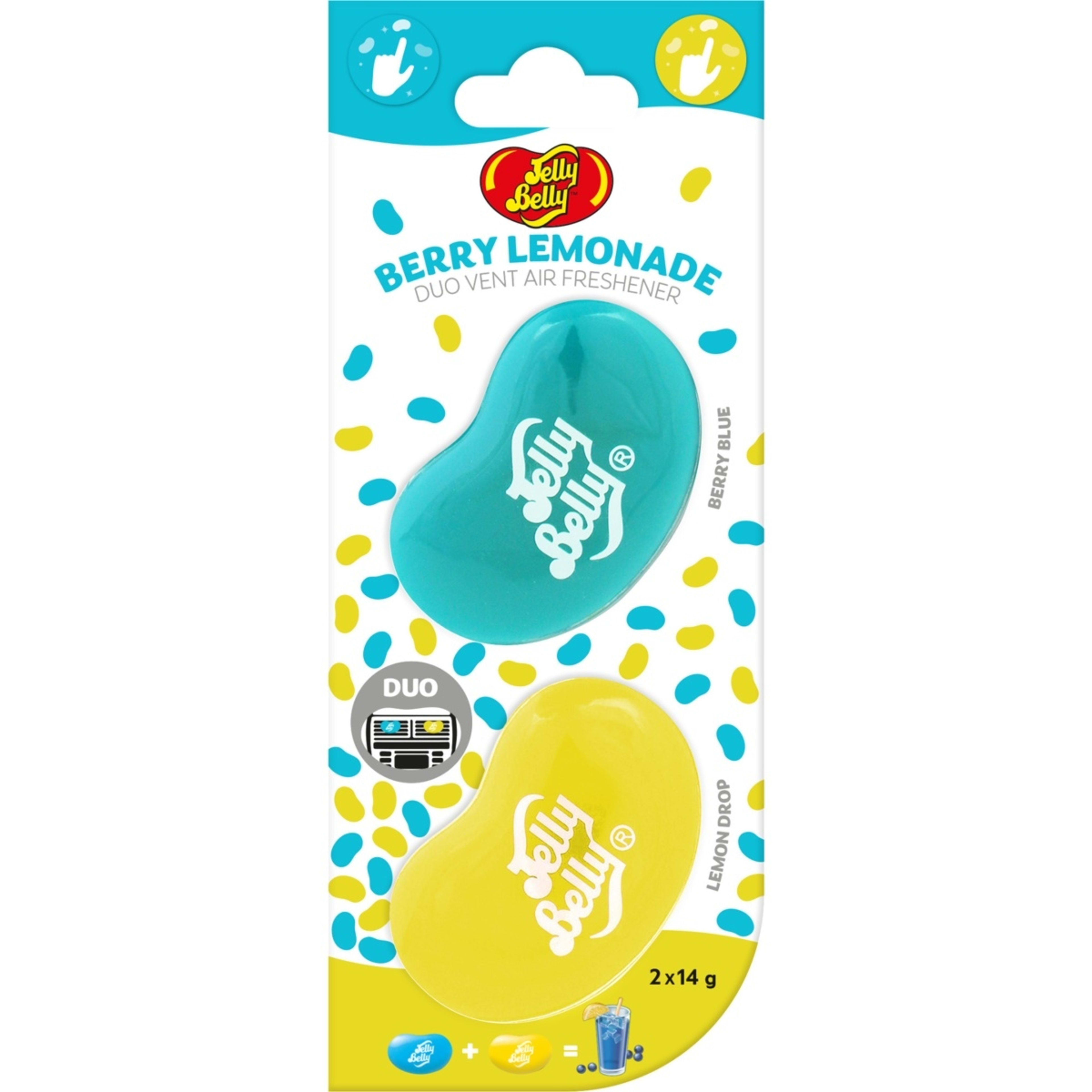 1 Jelly Belly Duo Vent Air Freshener - Berry Lemonade