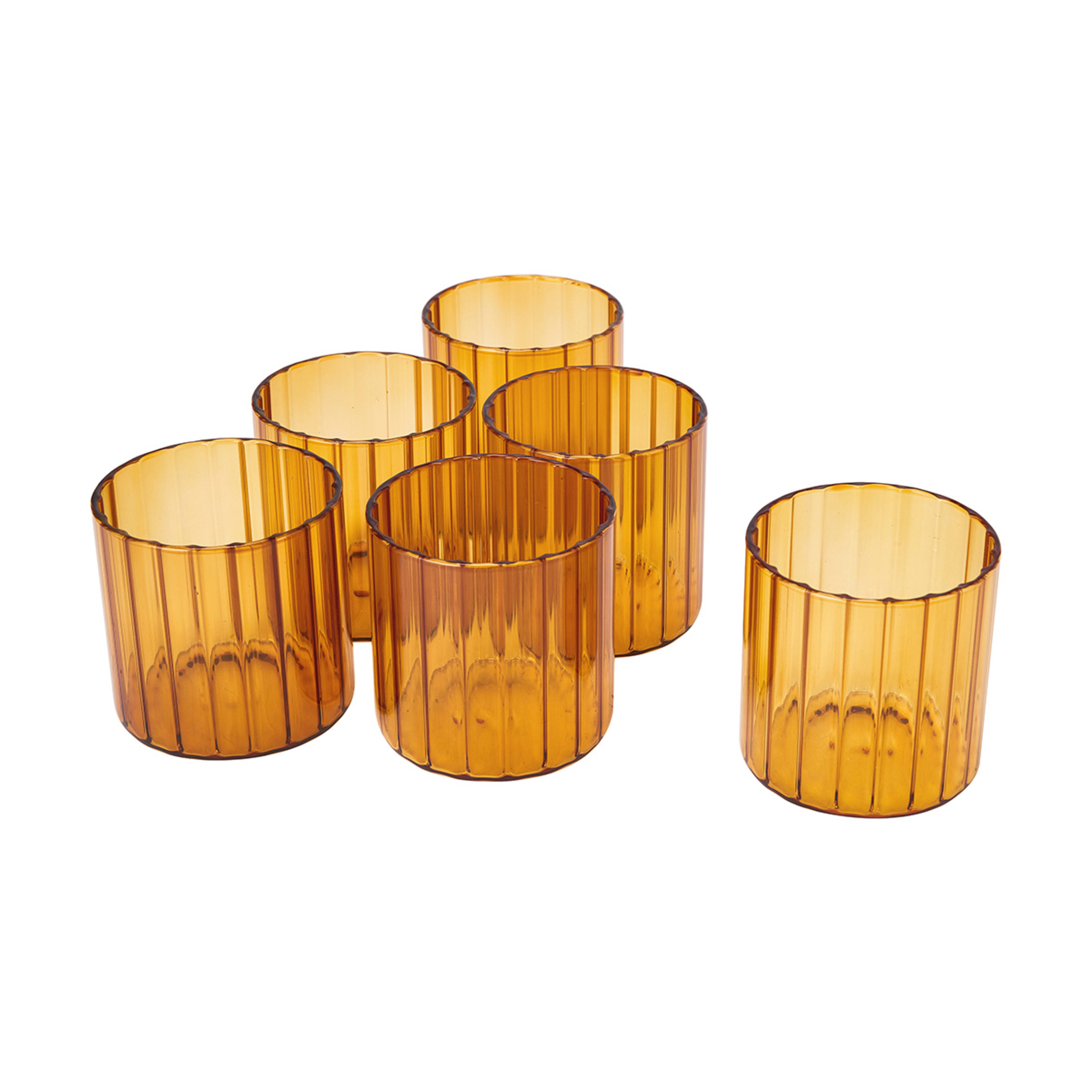 6 Amber Wavy Tumblers Kmart