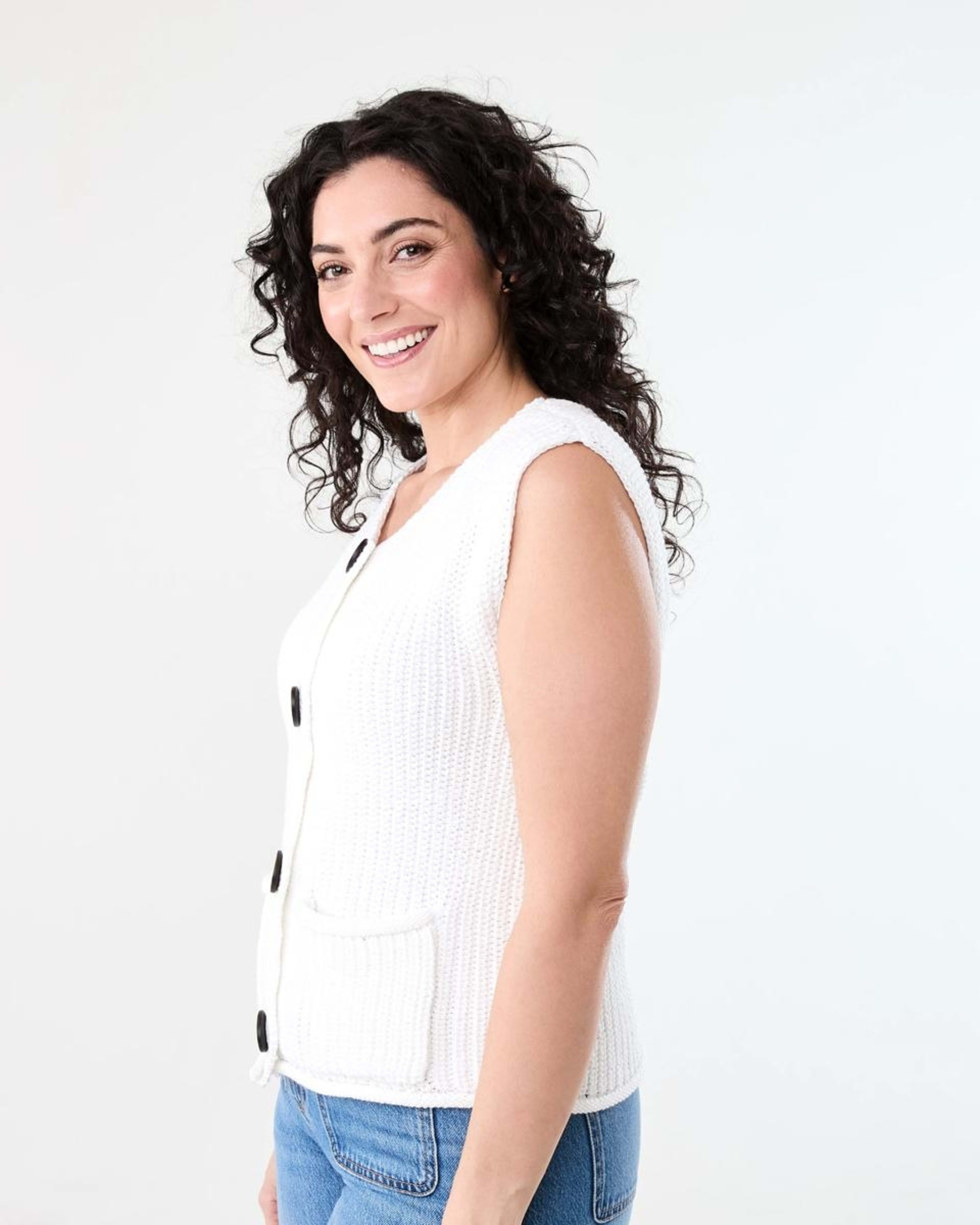 2 Fisherman Rib Vest WHITE, 2 of 6