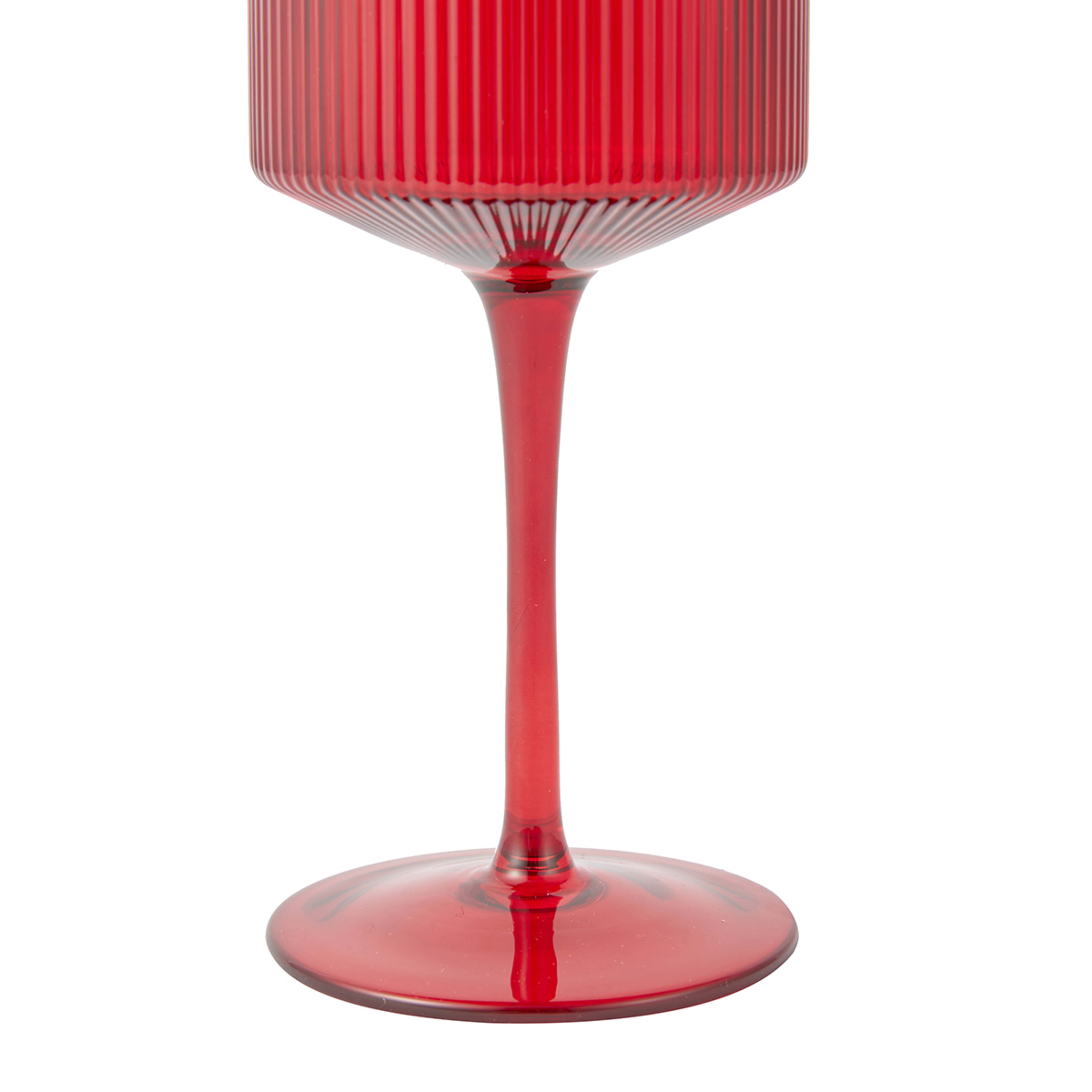 4 Red Linear Wine Glasses Kmart