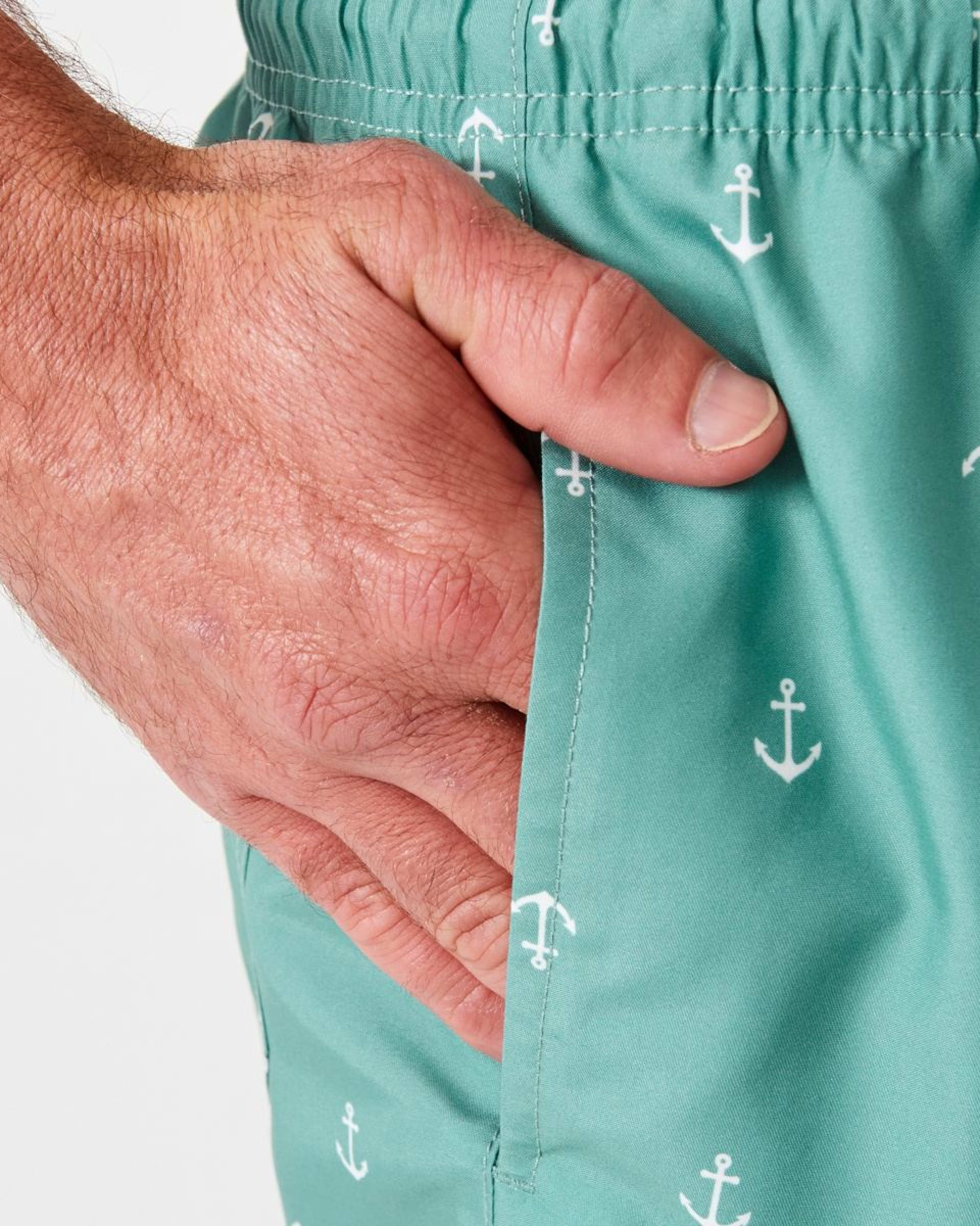 5 Mid Length Boardshorts Grn Anchor, 5 of 6