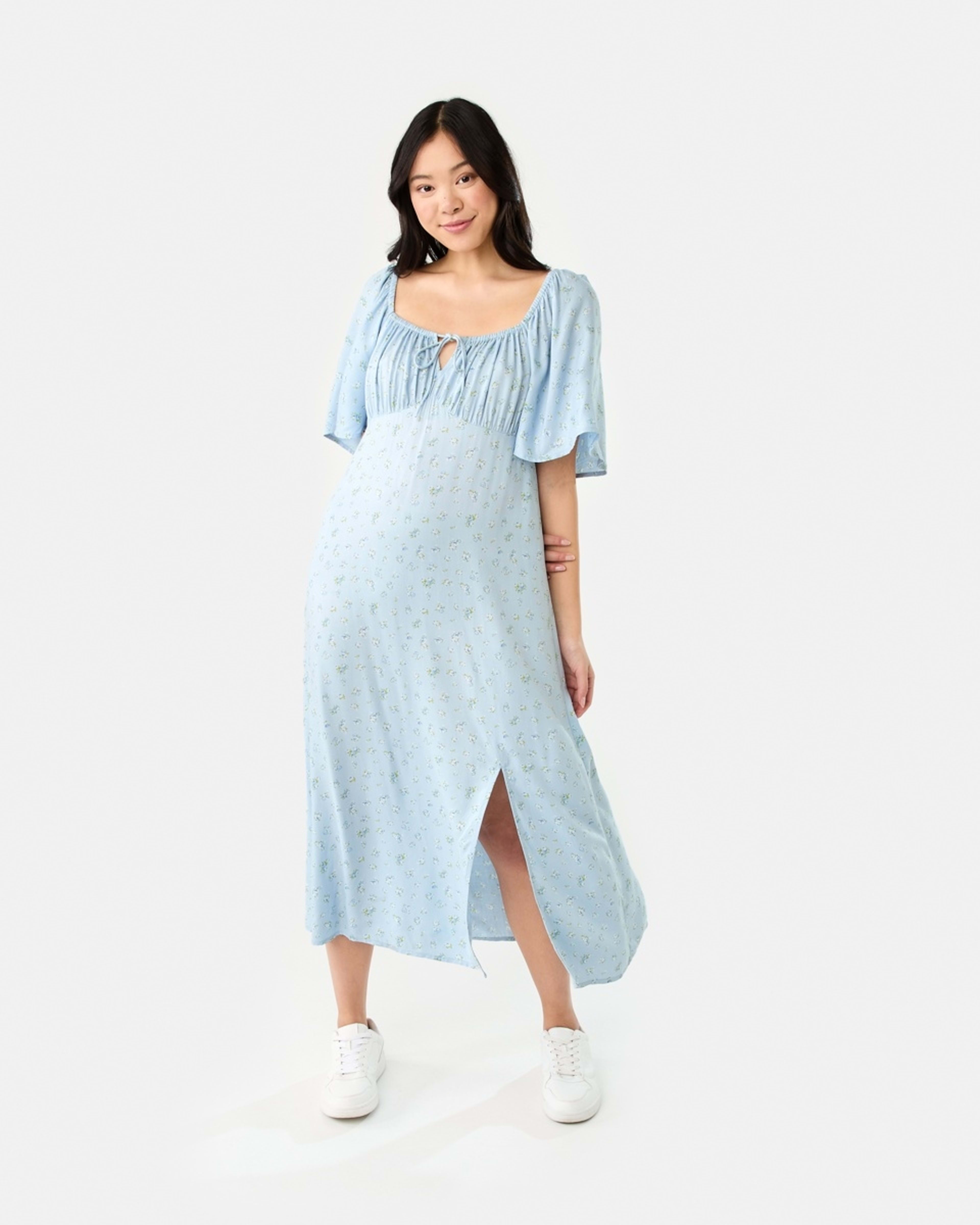 1 Short Sleeve Square Neck Tea Midi Dress DITSY ROSE SKYWAY, 1 of 8