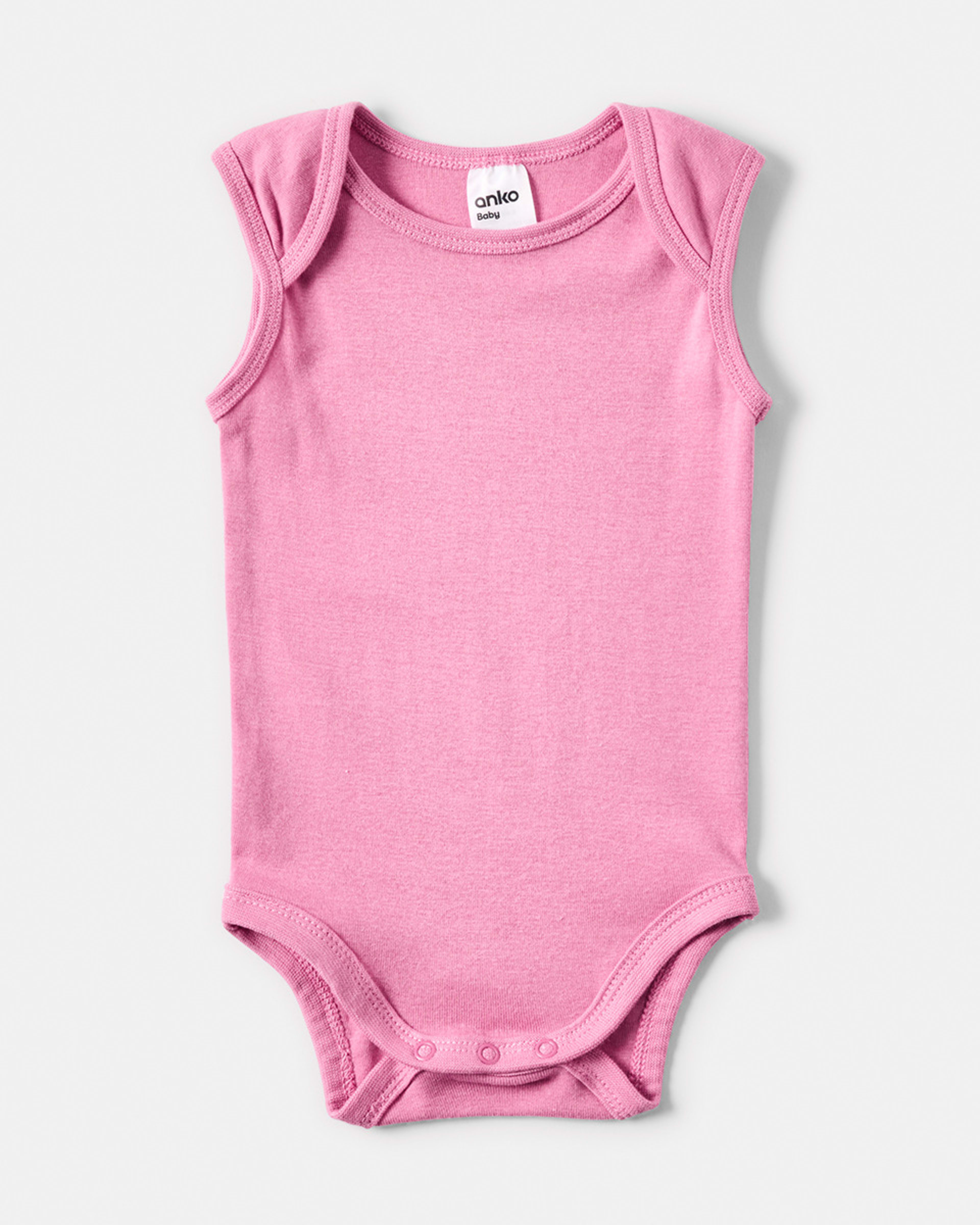 5 5 Pack Sleeveless Bodysuits New Pink, 5 of 8