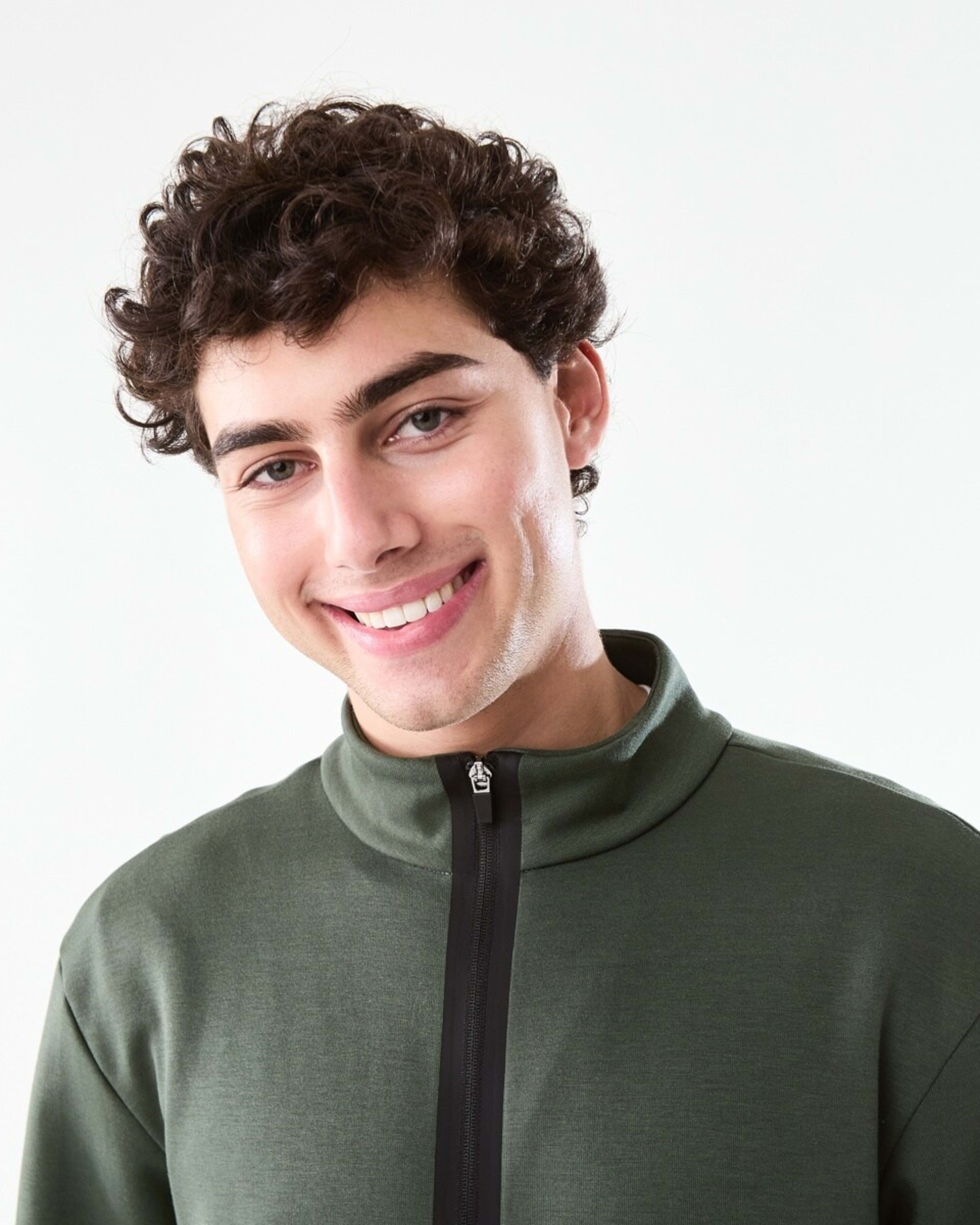 4 Active Mens Sports Half Zip Pullover Deepest Green, 4 of 7