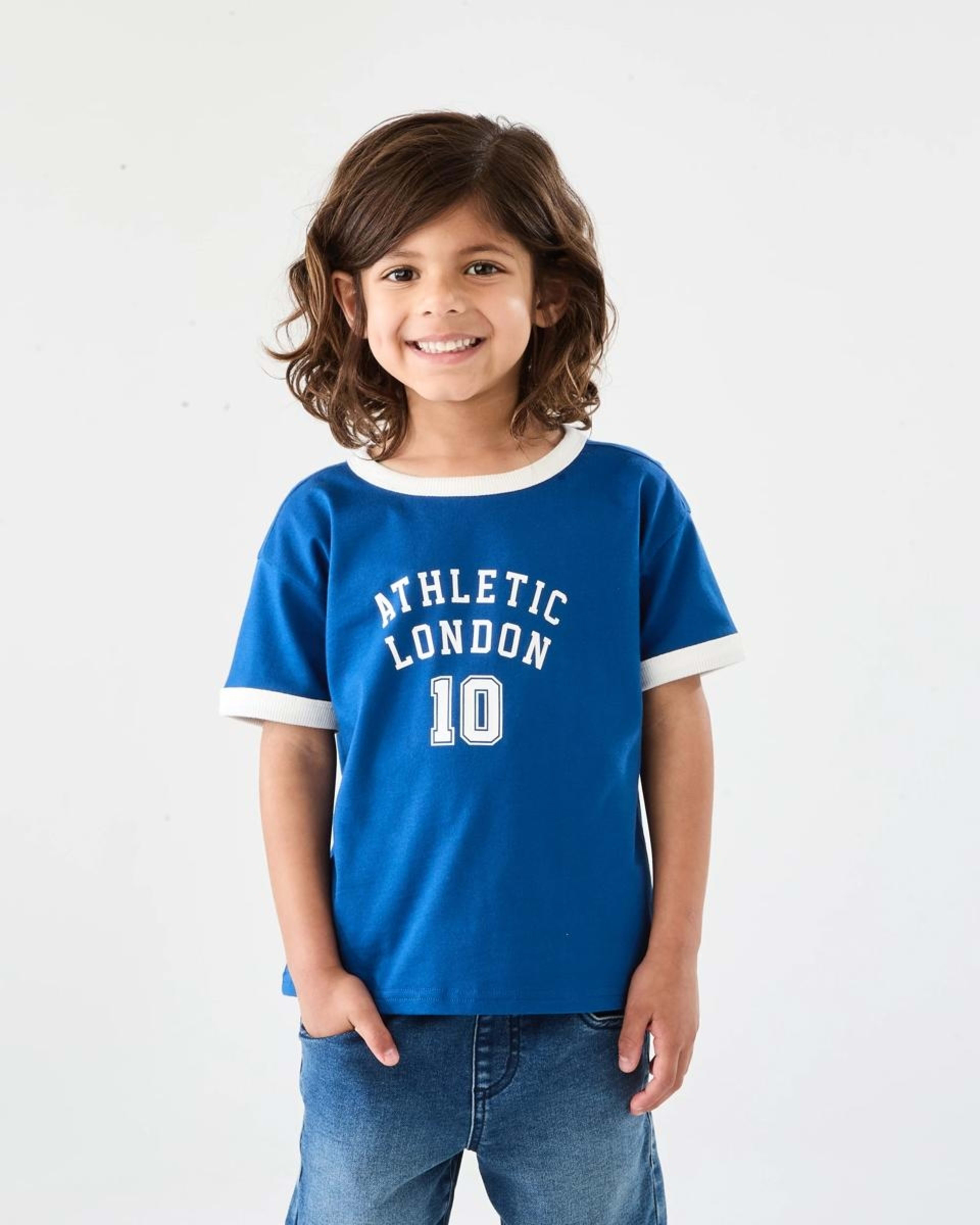 1 Ringer T-shirt Blu Varsit, 1 of 6