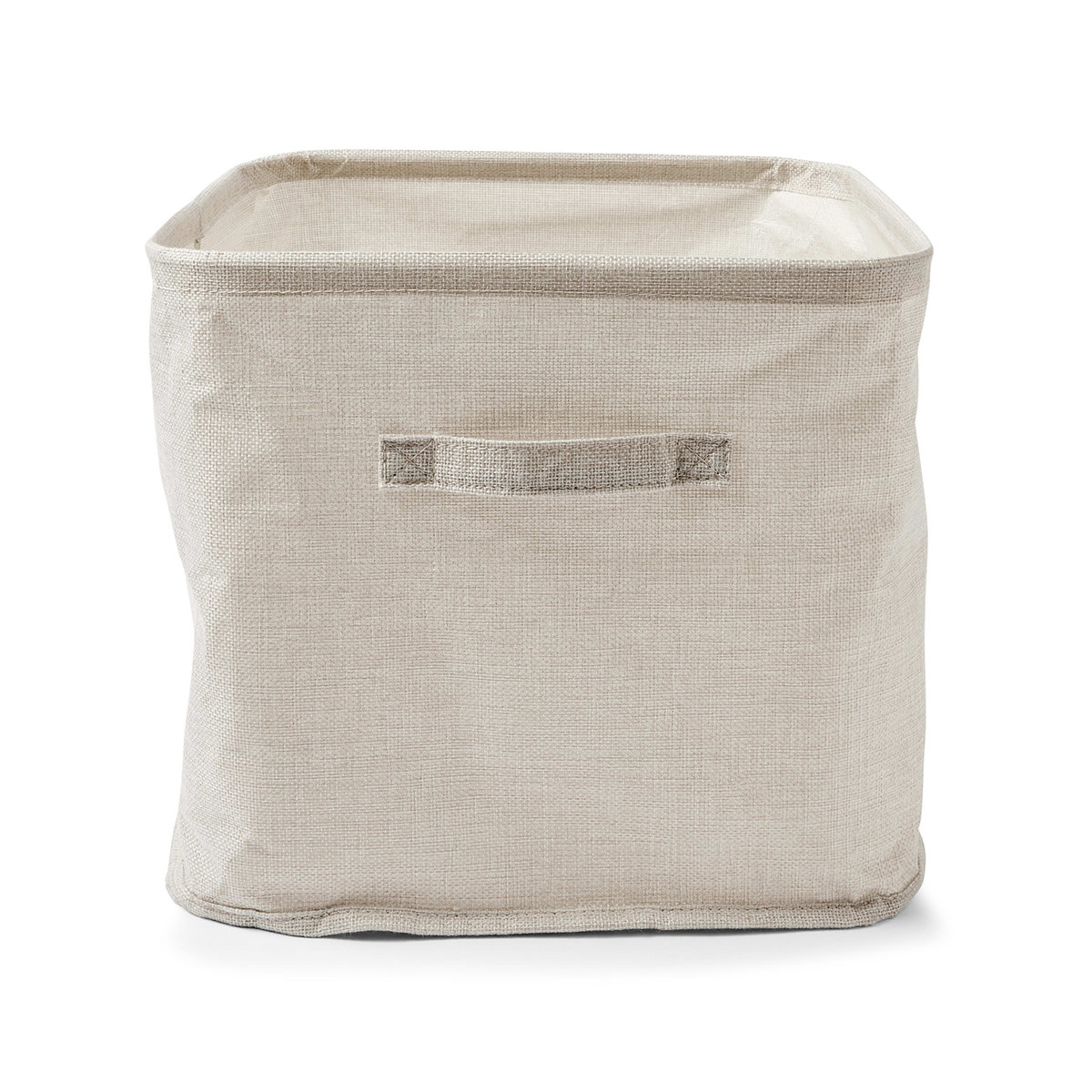 Linen Look Open Storage Box Beige Kmart