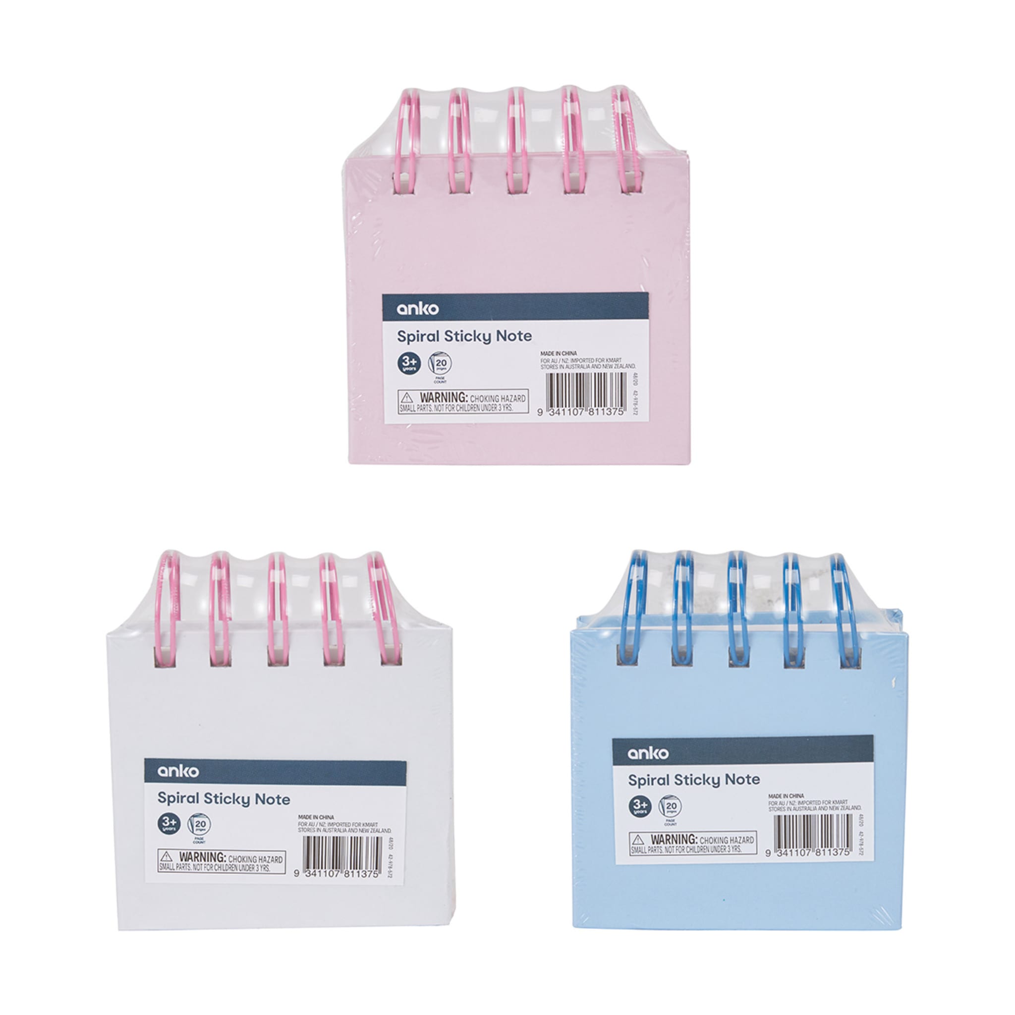 Spiral Sticky Note Assorted Kmart