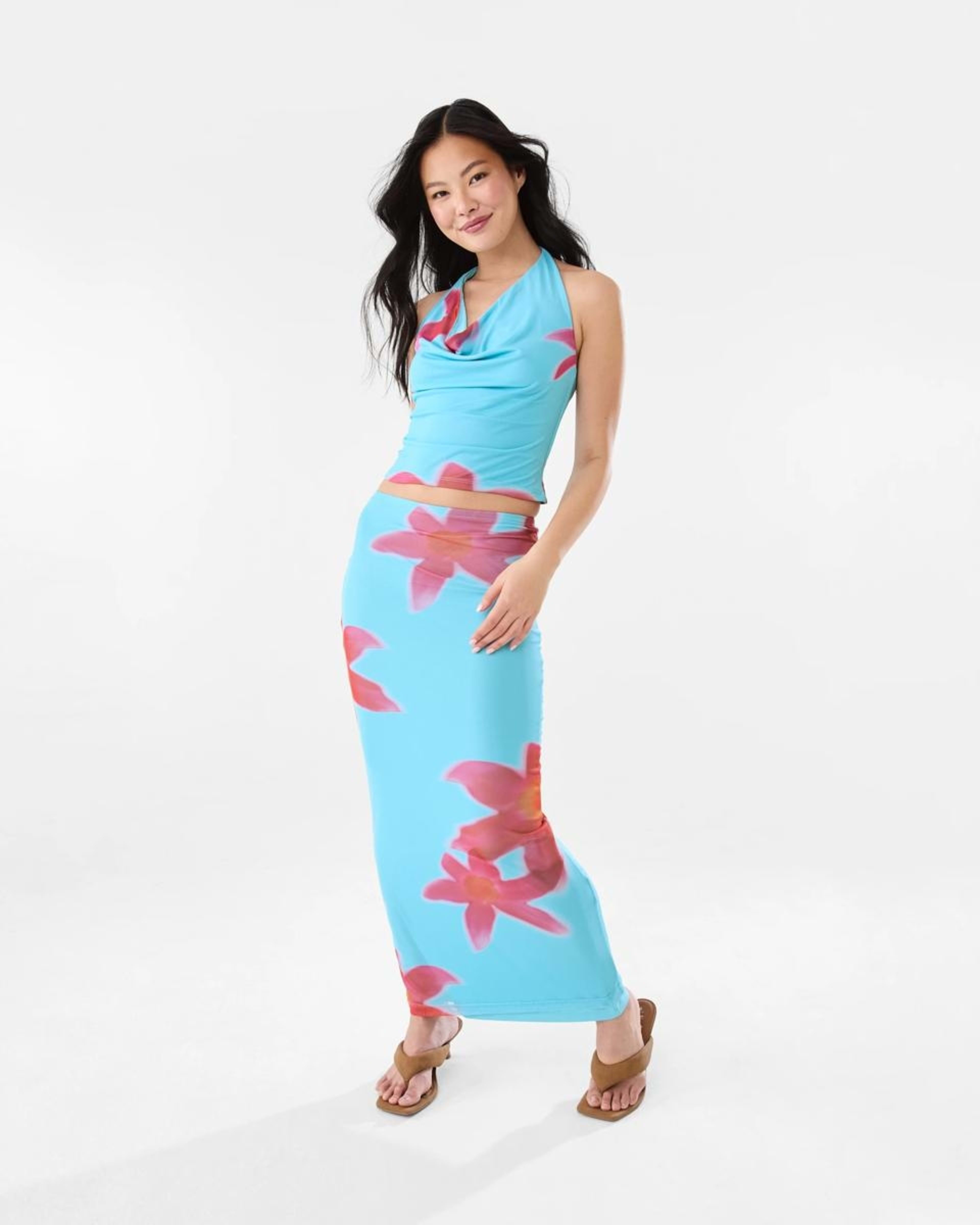 2 Mesh Maxi Skirt HOT TROP CLEAR AQUA, 2 of 8