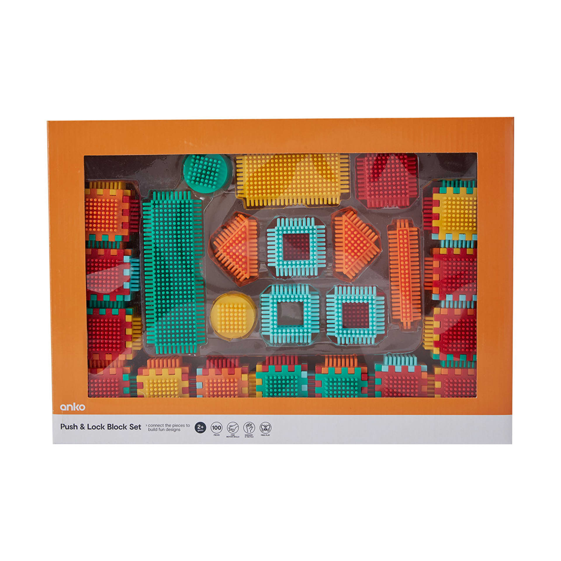 100 Piece Push & Lock Block Set Kmart
