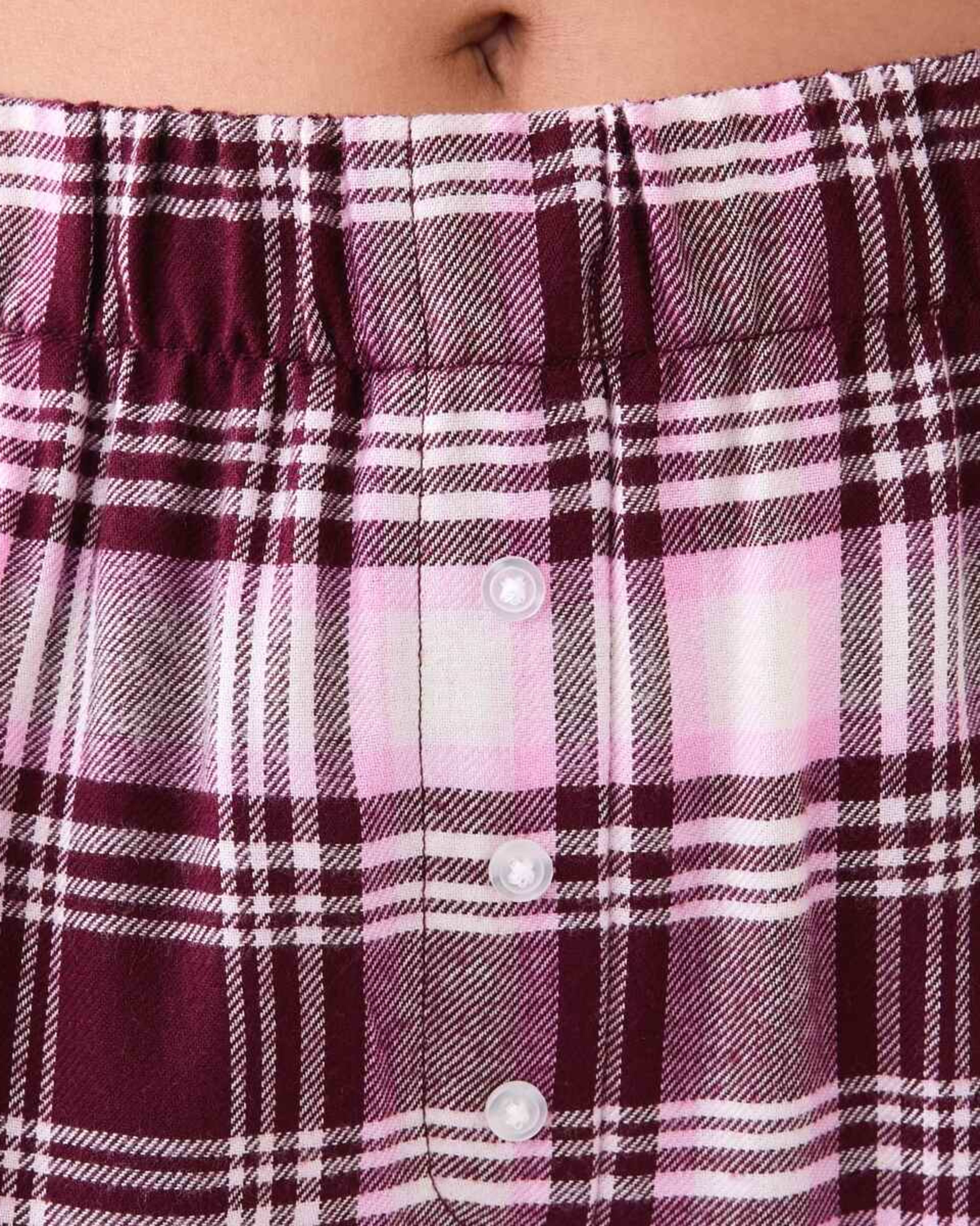 6 Relaxed Boyfriend Flannel Pyjama Set Burg Chk, 6 of 7