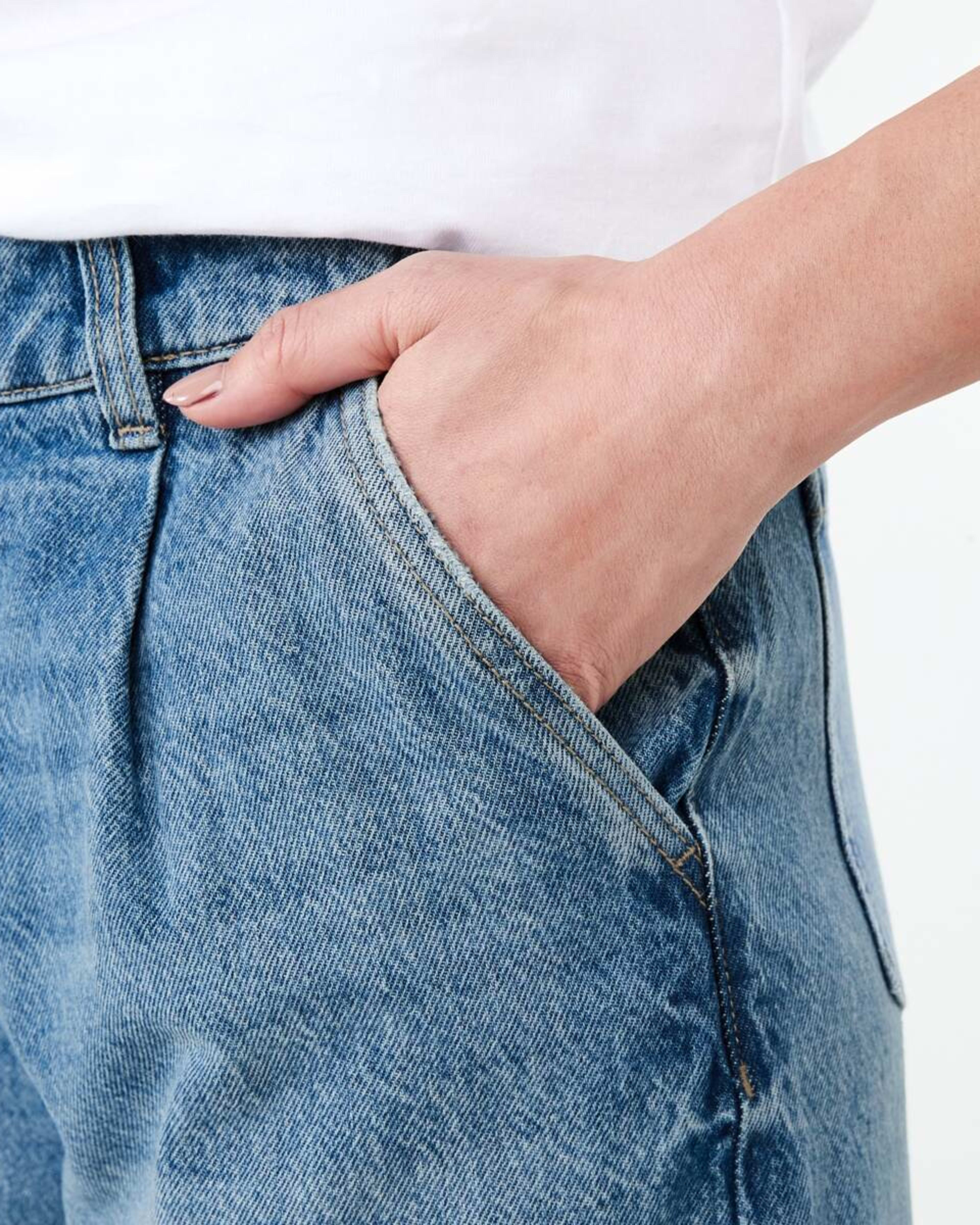 5 Pleat Front Jeans MID WASH, 5 of 6