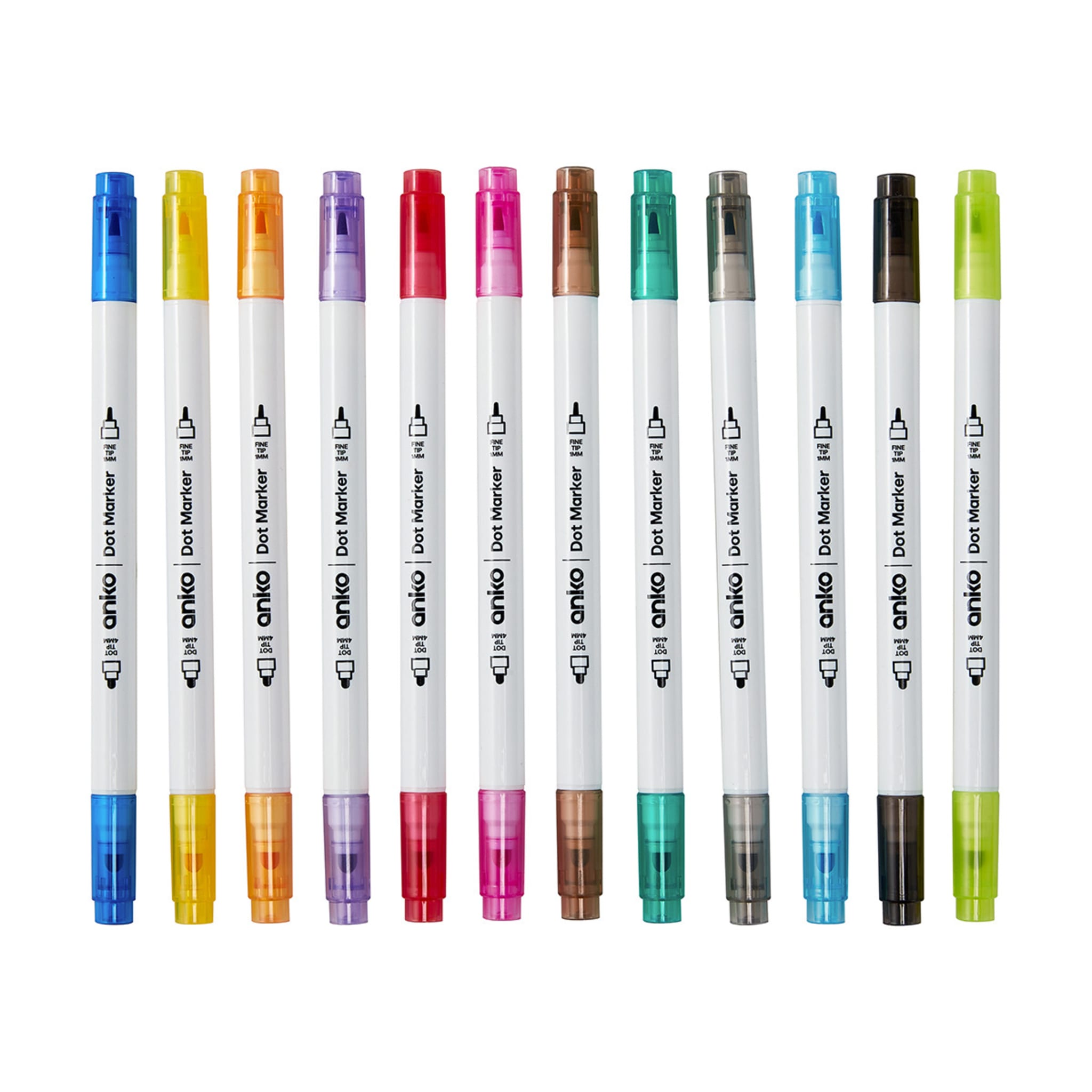 12 Pack Dual End Dot Markers Assorted Ink Kmart