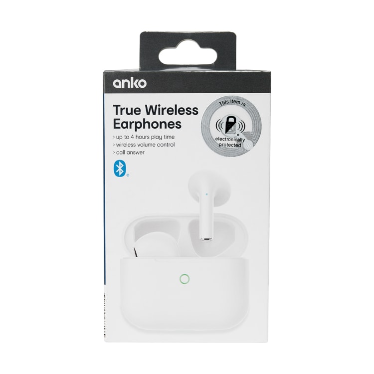 True Wireless Earphones Stem White Kmart
