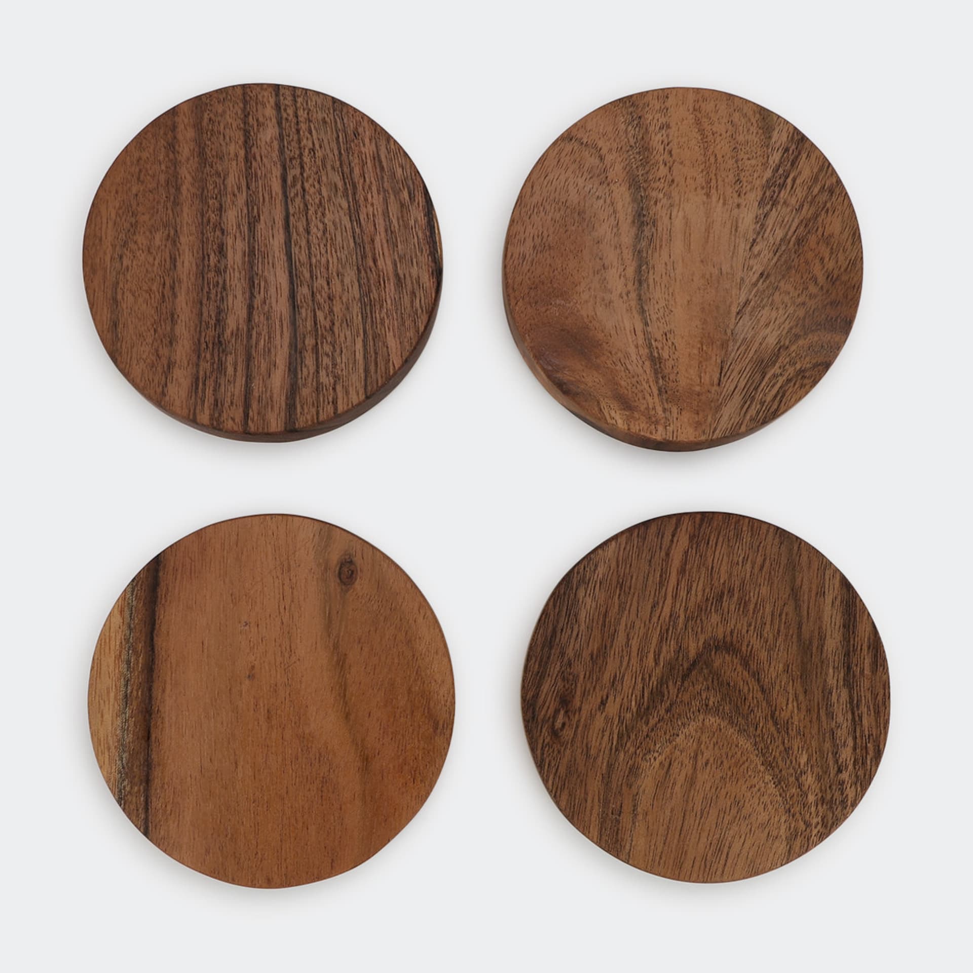 Set of 4 Acacia Wood Coasters Kmart