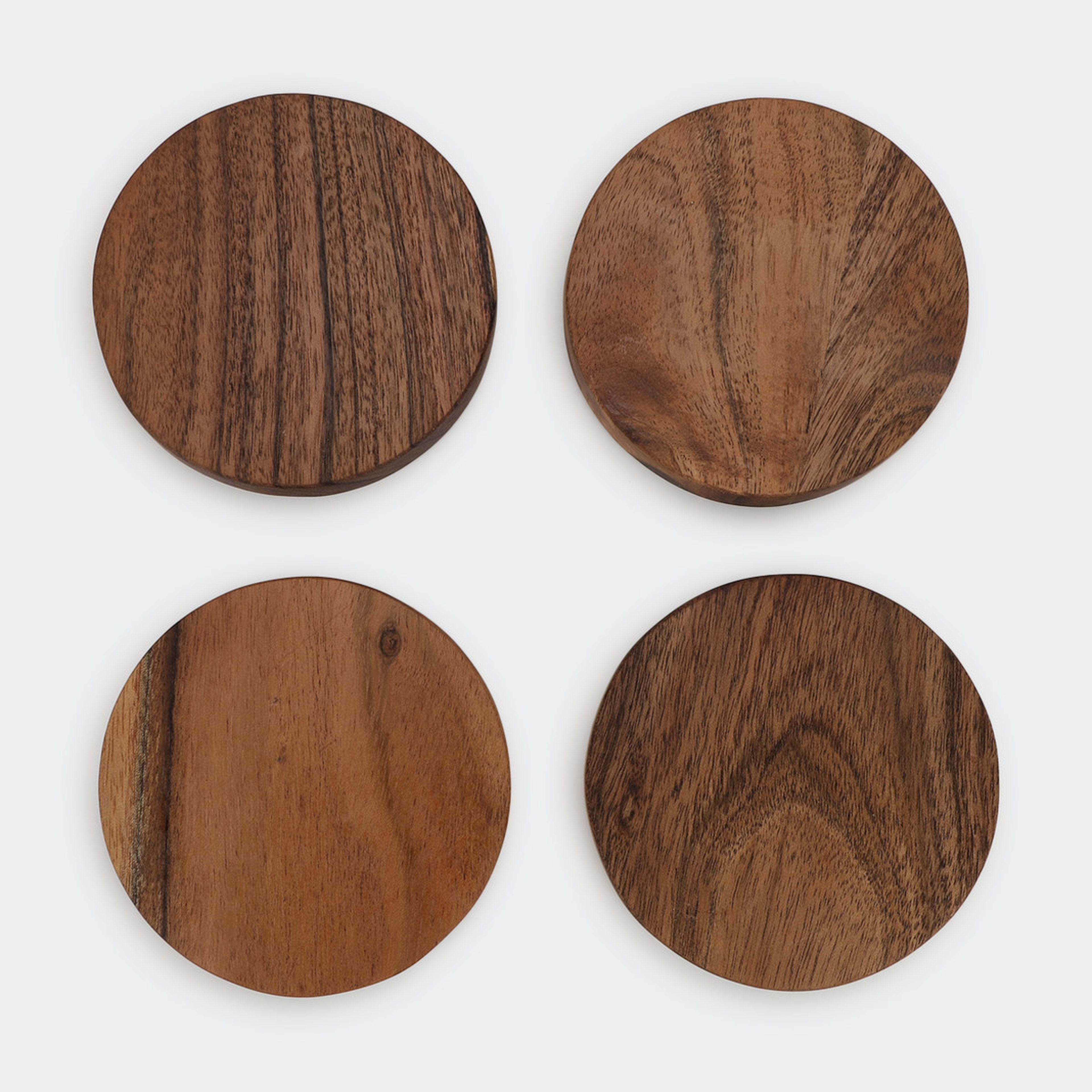 Set of 4 Acacia Wood Coasters Kmart
