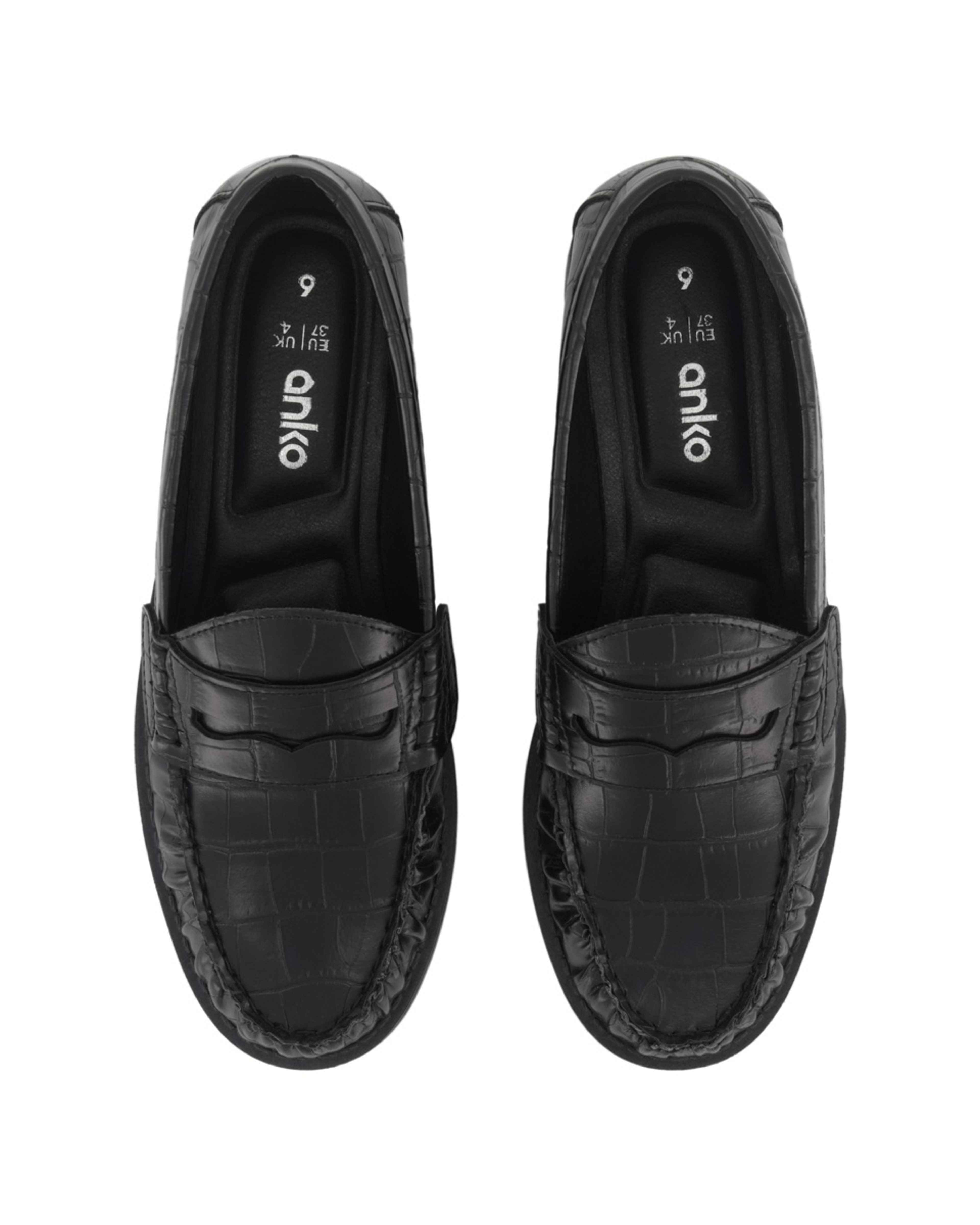 3 Hi-Shine Loafer Shoes Croc Black, 3 of 5