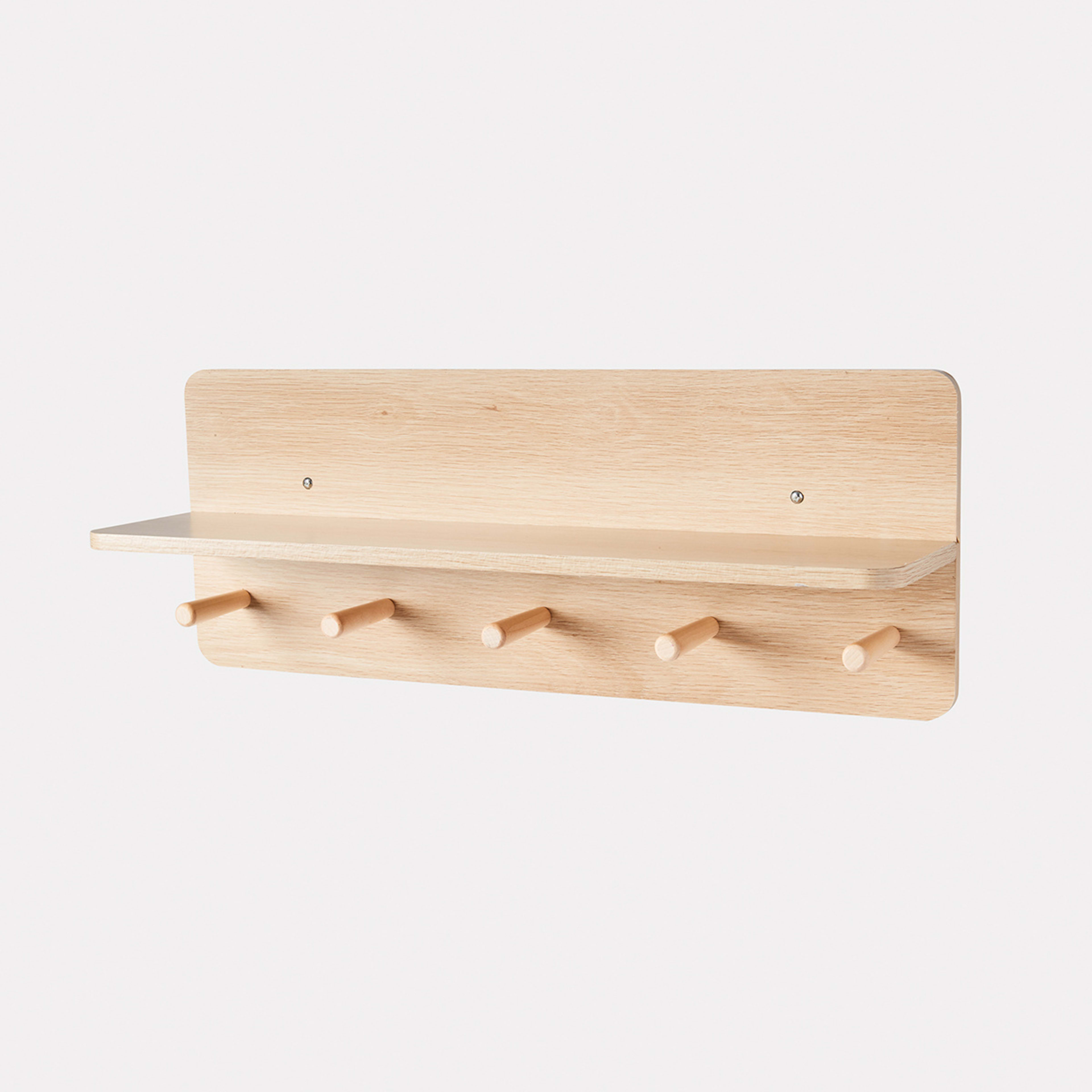 Oak Look Shelf with Hooks Kmart