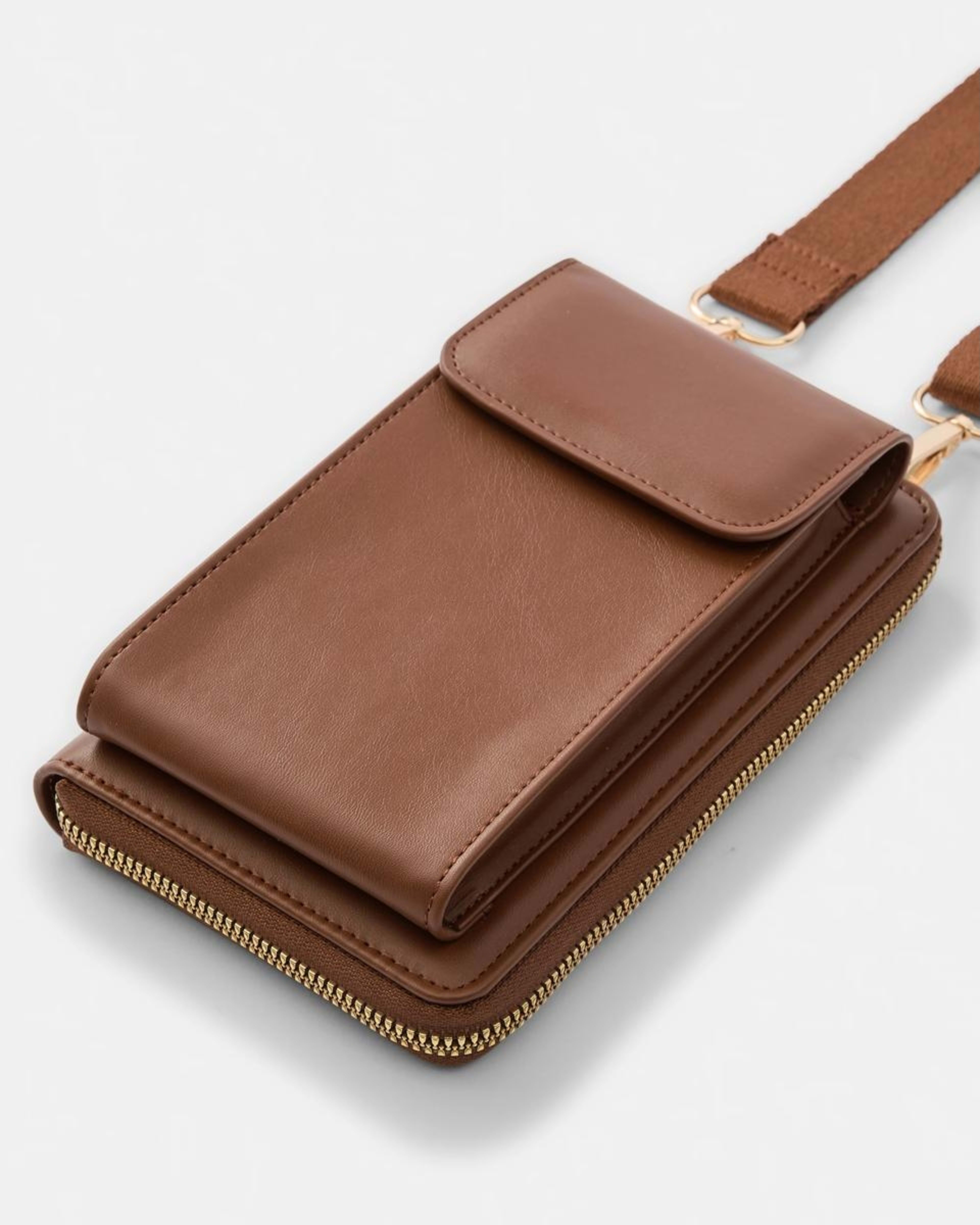 3 Sim Fabric Strap Phone Wallet Rich Tan, 3 of 6