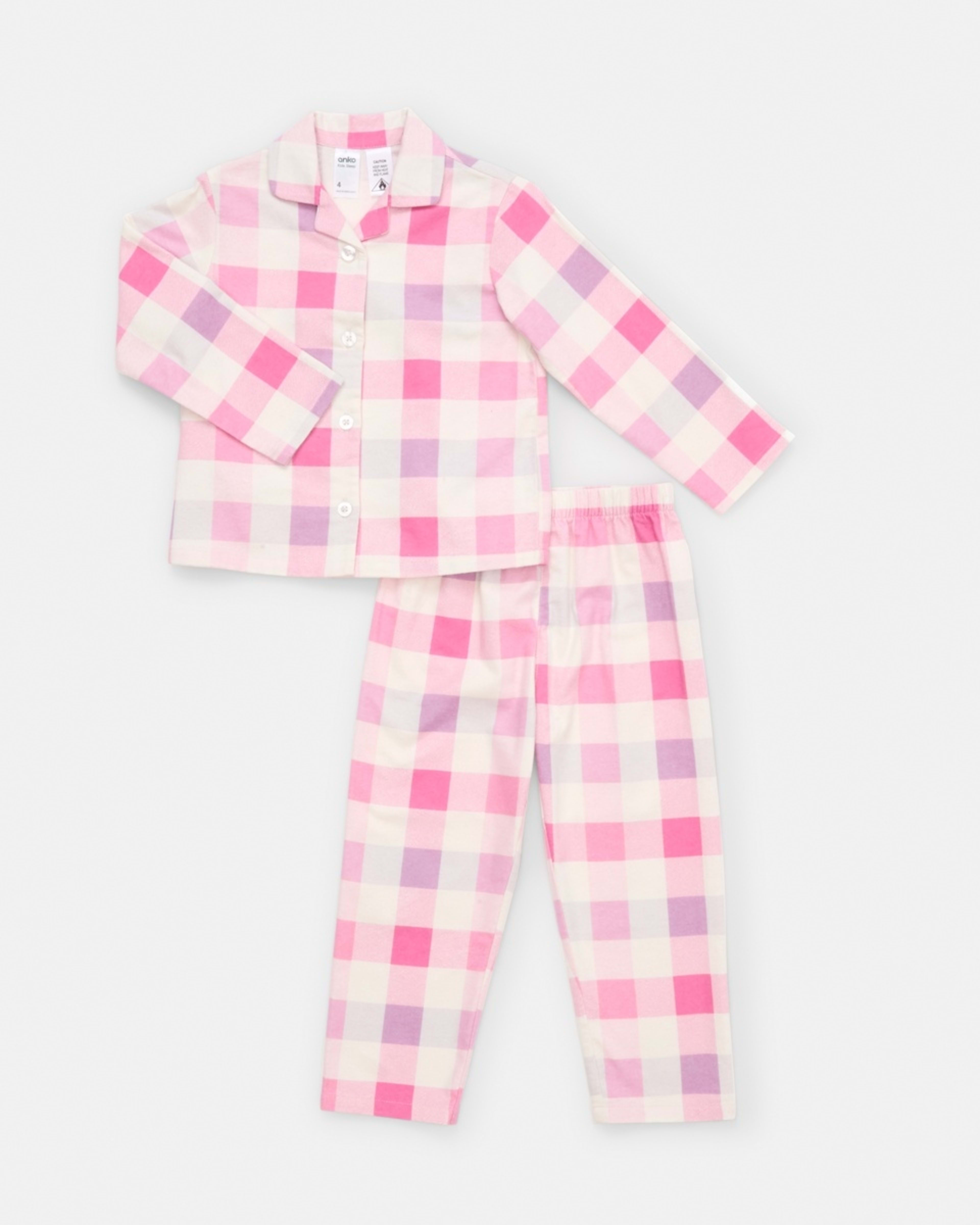 6 Flannelette Pyjama Set Pnk Check2, 6 of 9