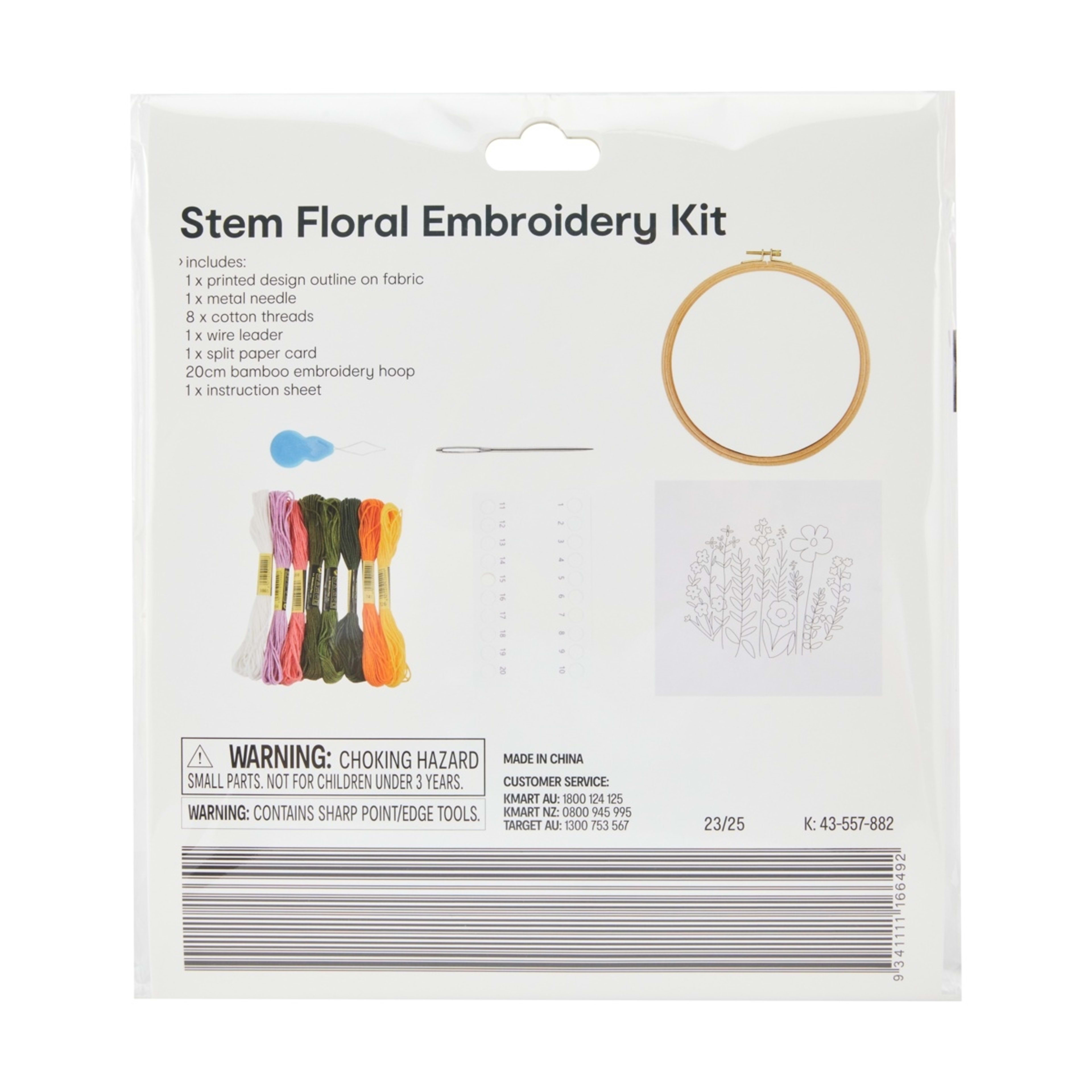 3 Stem Floral Embroidery Kit, 3 of 3