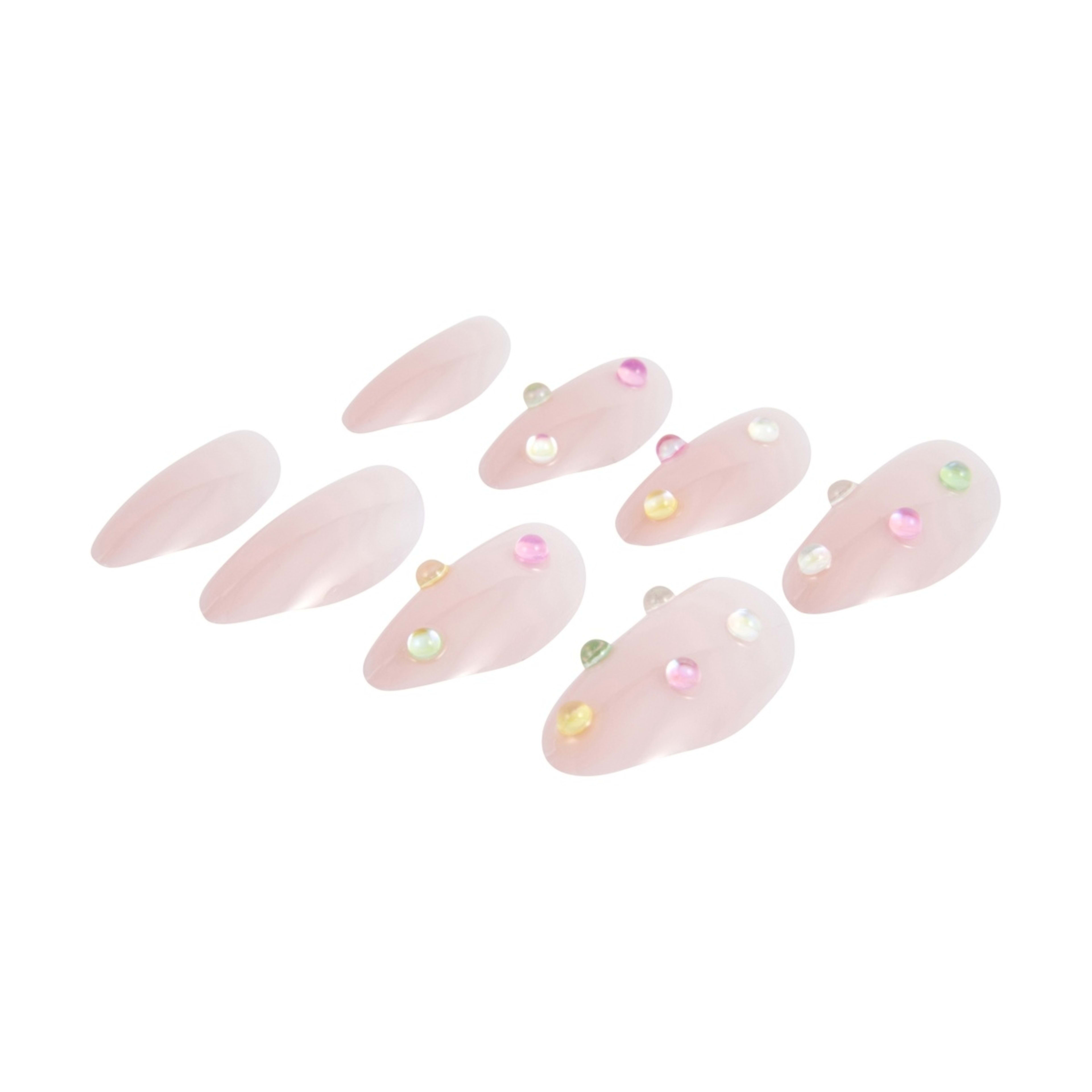 4 OXX Cosmetics 24 Pack Artificial Nails with Adhesive - Almond Shape, Mermaid Gems, 4 of 5