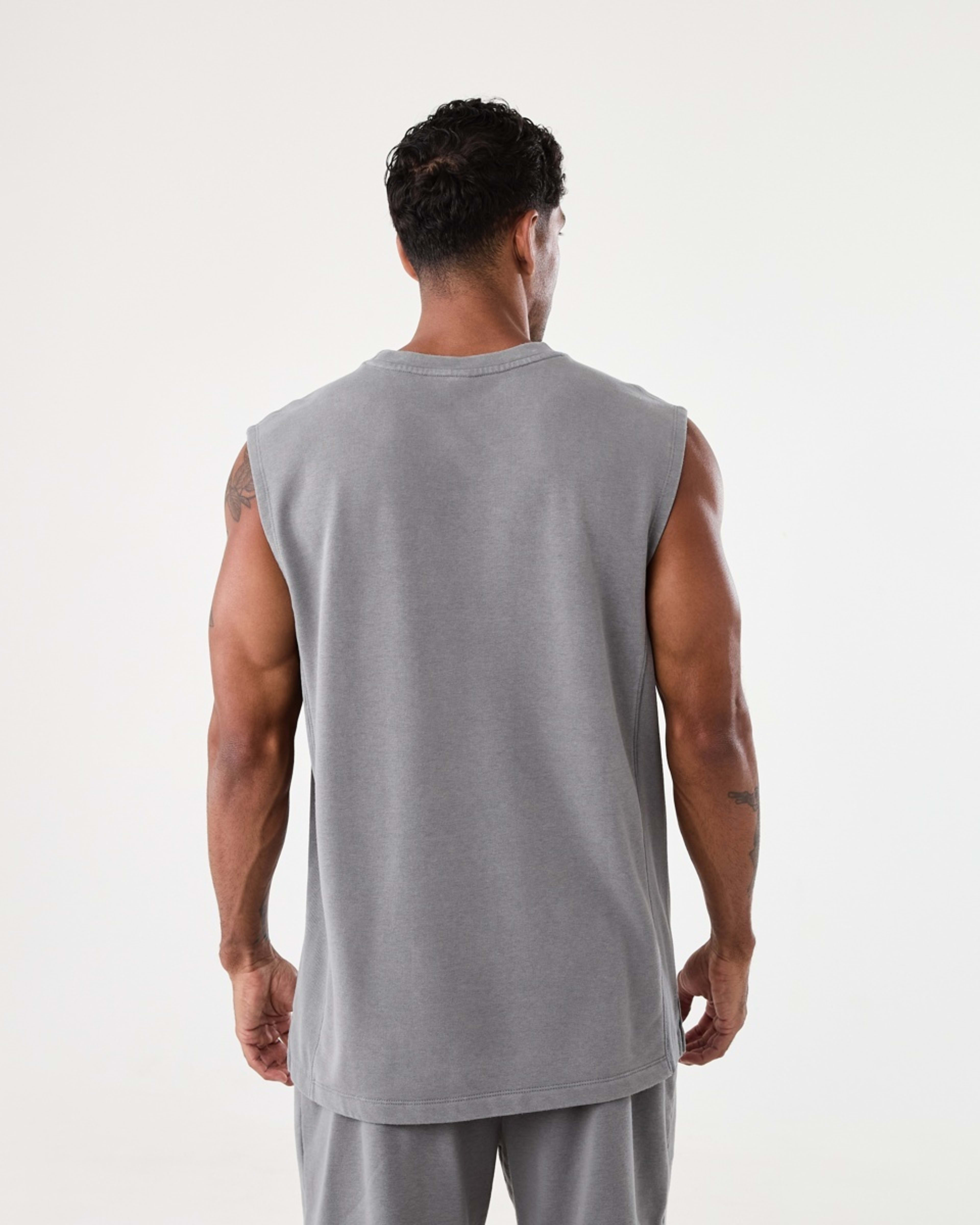 3 Active Mens Washed Terry Muscle Quiet Shade, 3 of 6