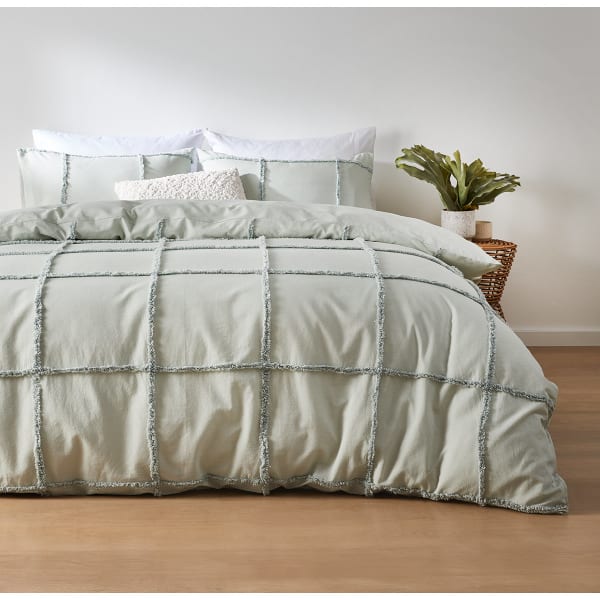 Honor Cotton Quilt Cover Set - Queen Bed, Sage