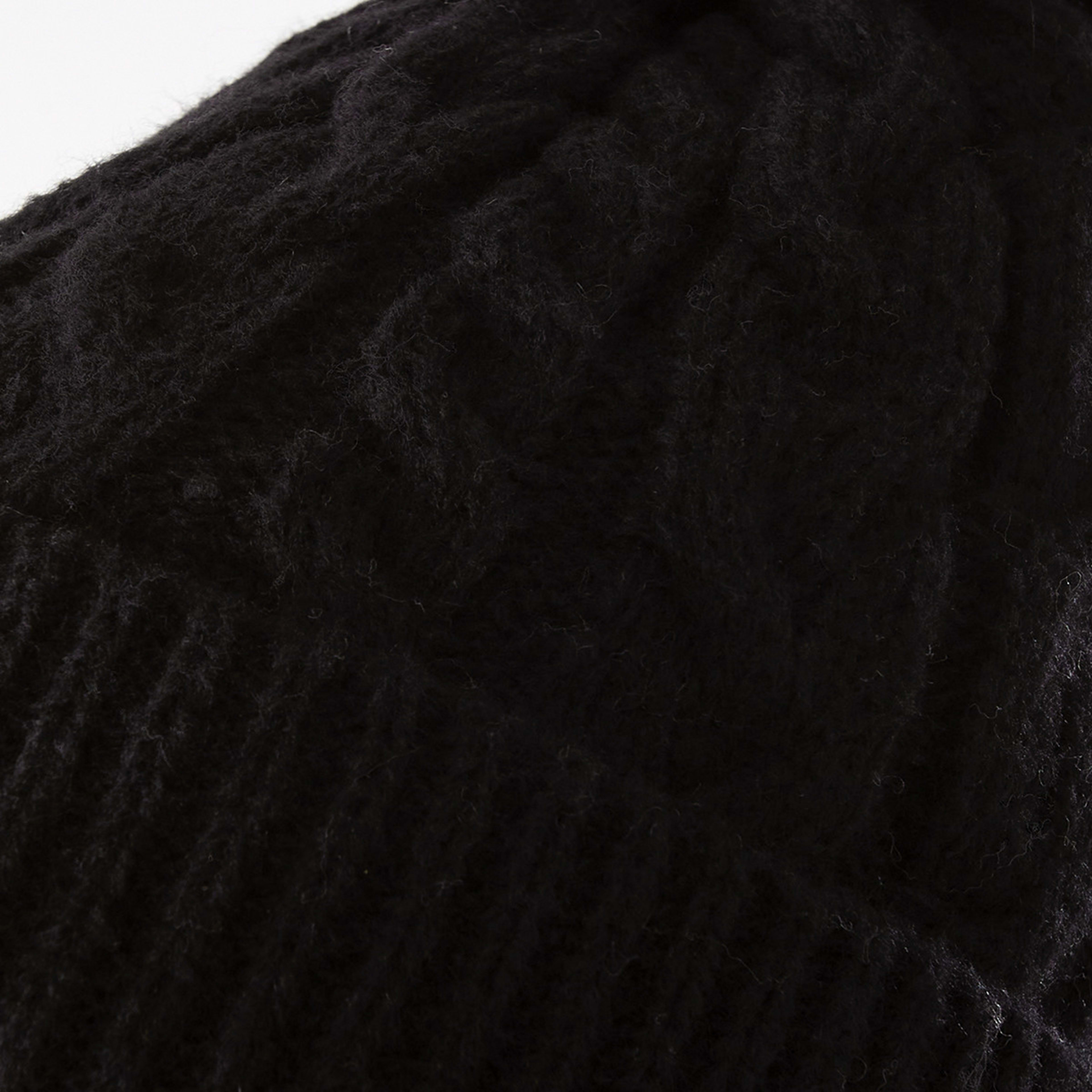 5 Cable Pom Pom Beanie Black, 5 of 5