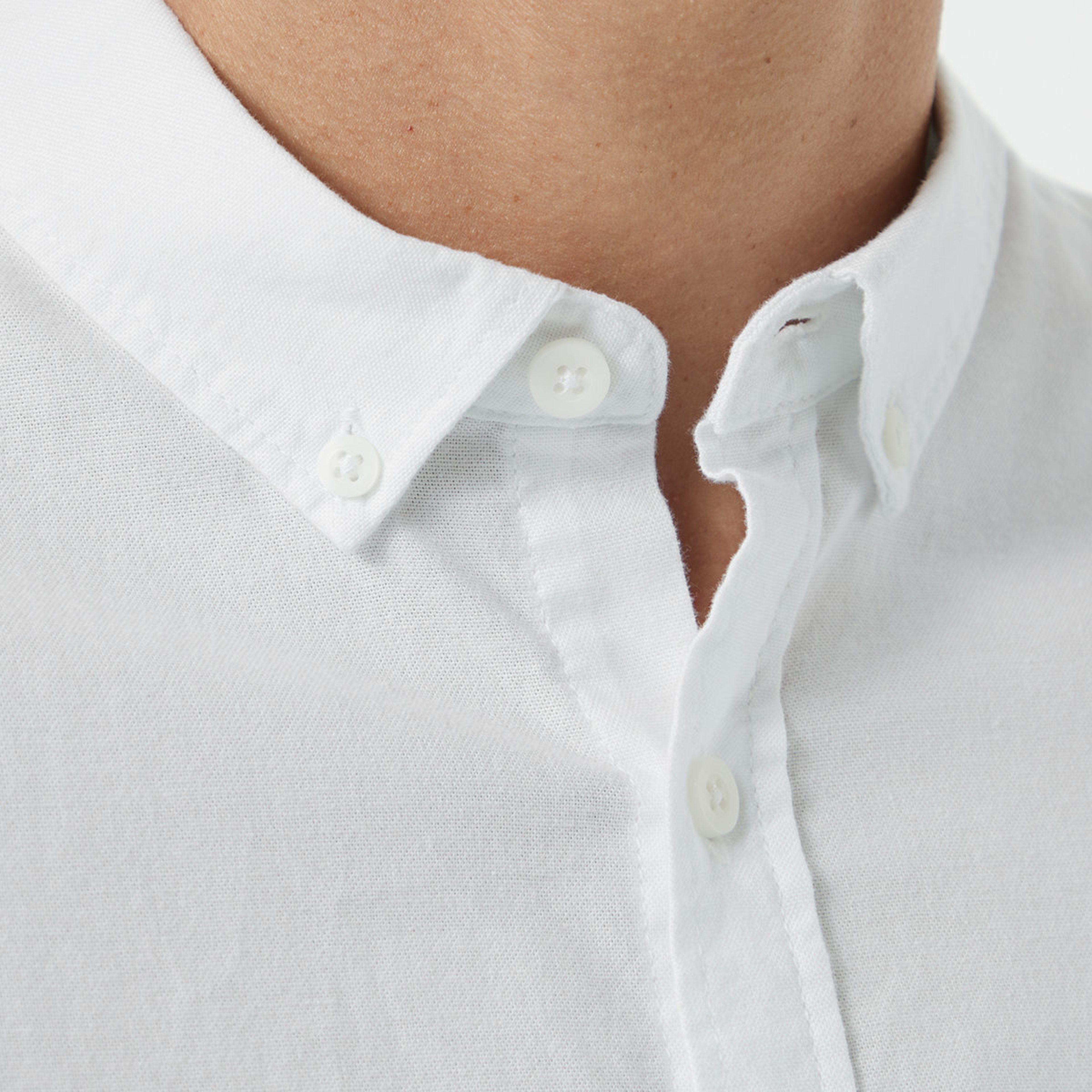 6 Long Sleeve Stretch Oxford Shirt White, 6 of 6