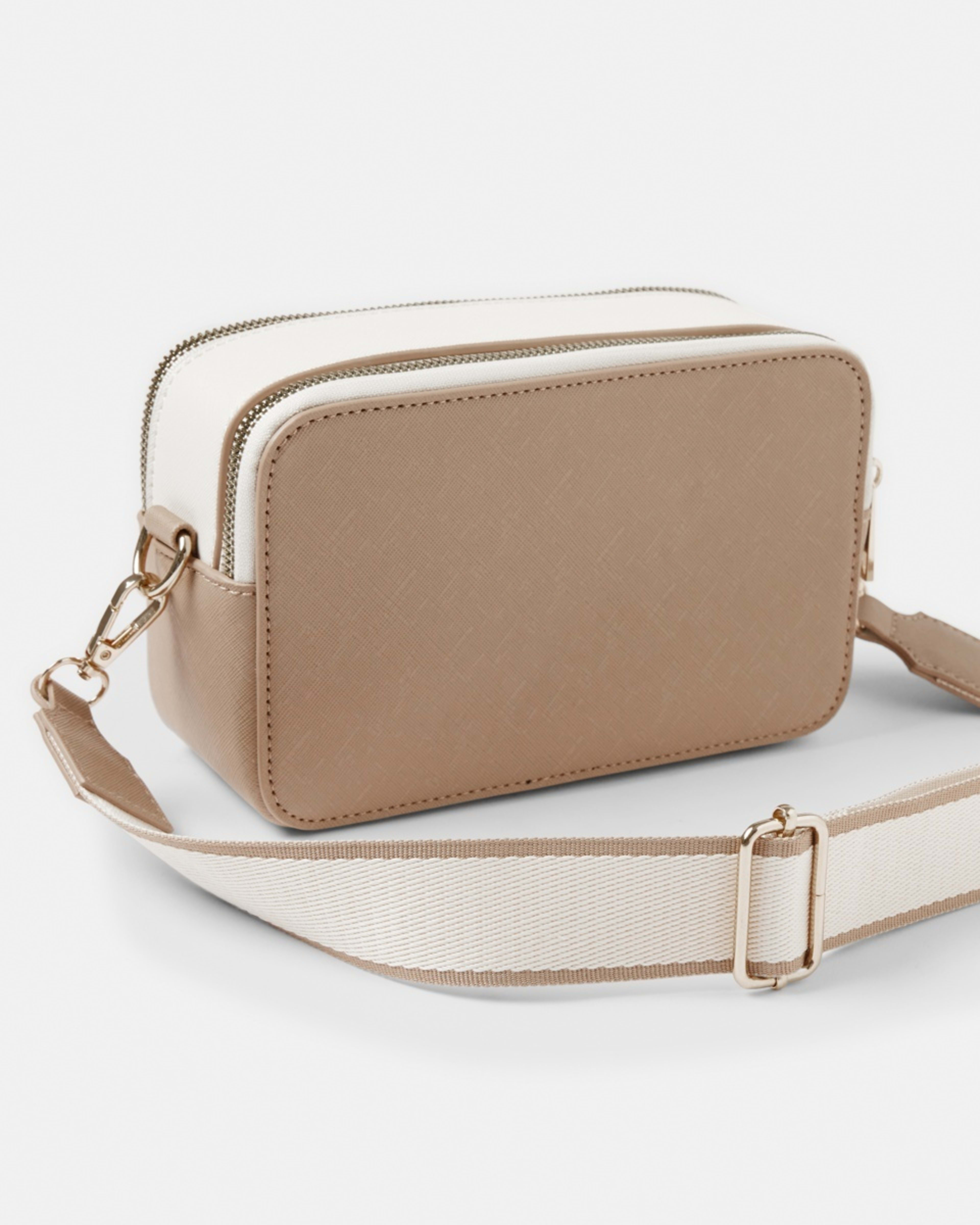 3 Double Zip Crossbody Bag BEIGE VANILLA, 3 of 8