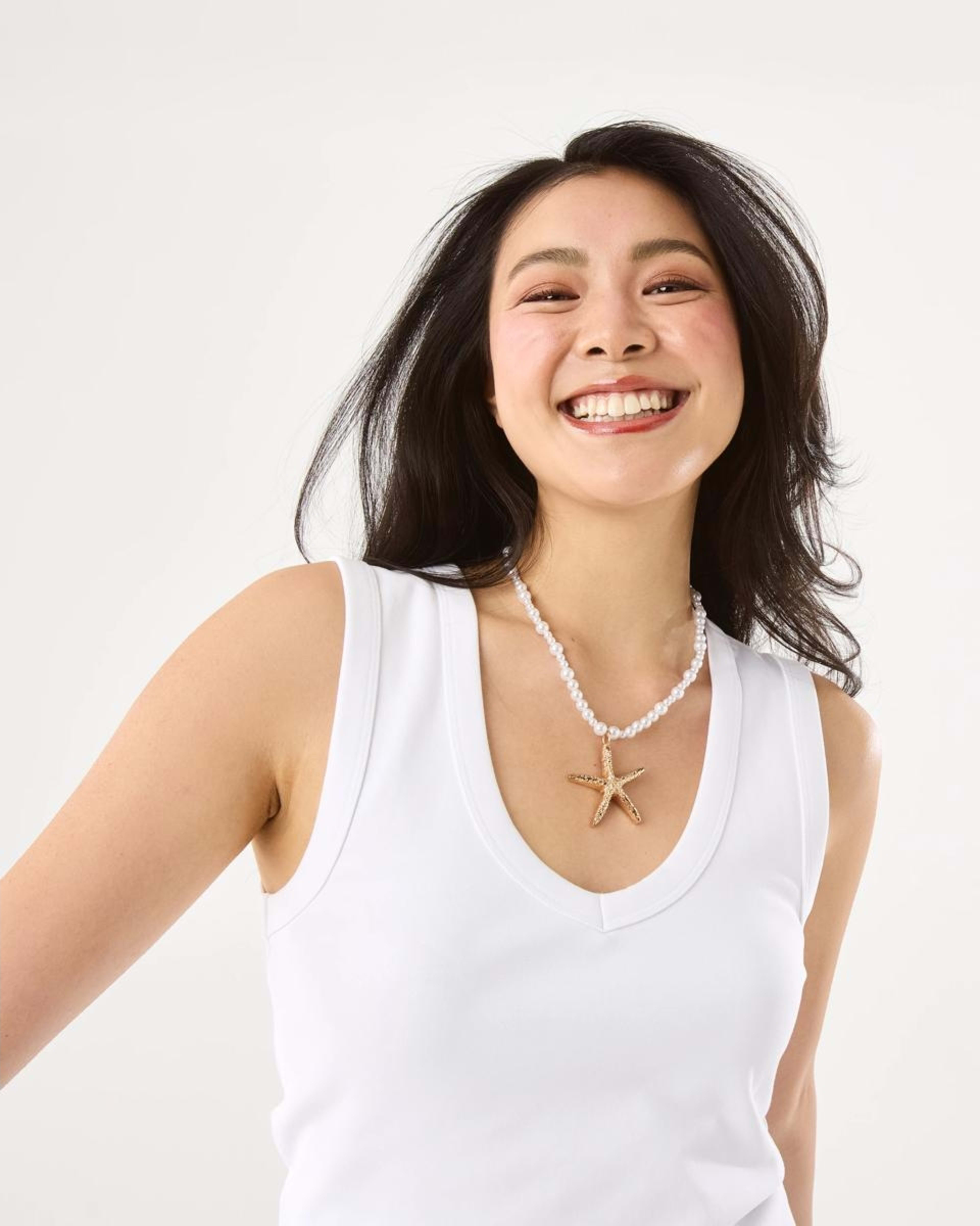 5 Sleeveless Elevated V-Neck Top White, 5 of 7