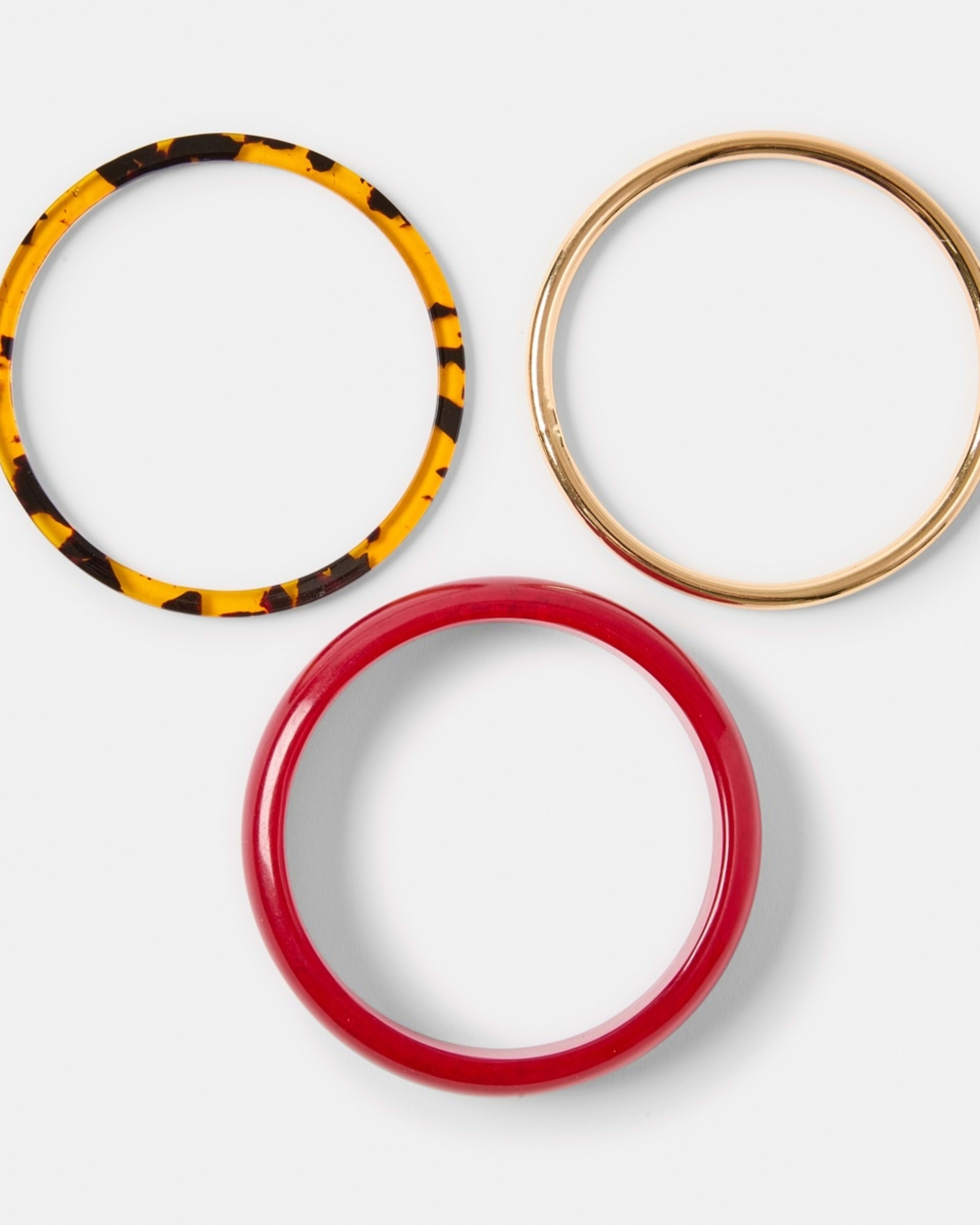 1 3 Pack Acrylic Bangles Red