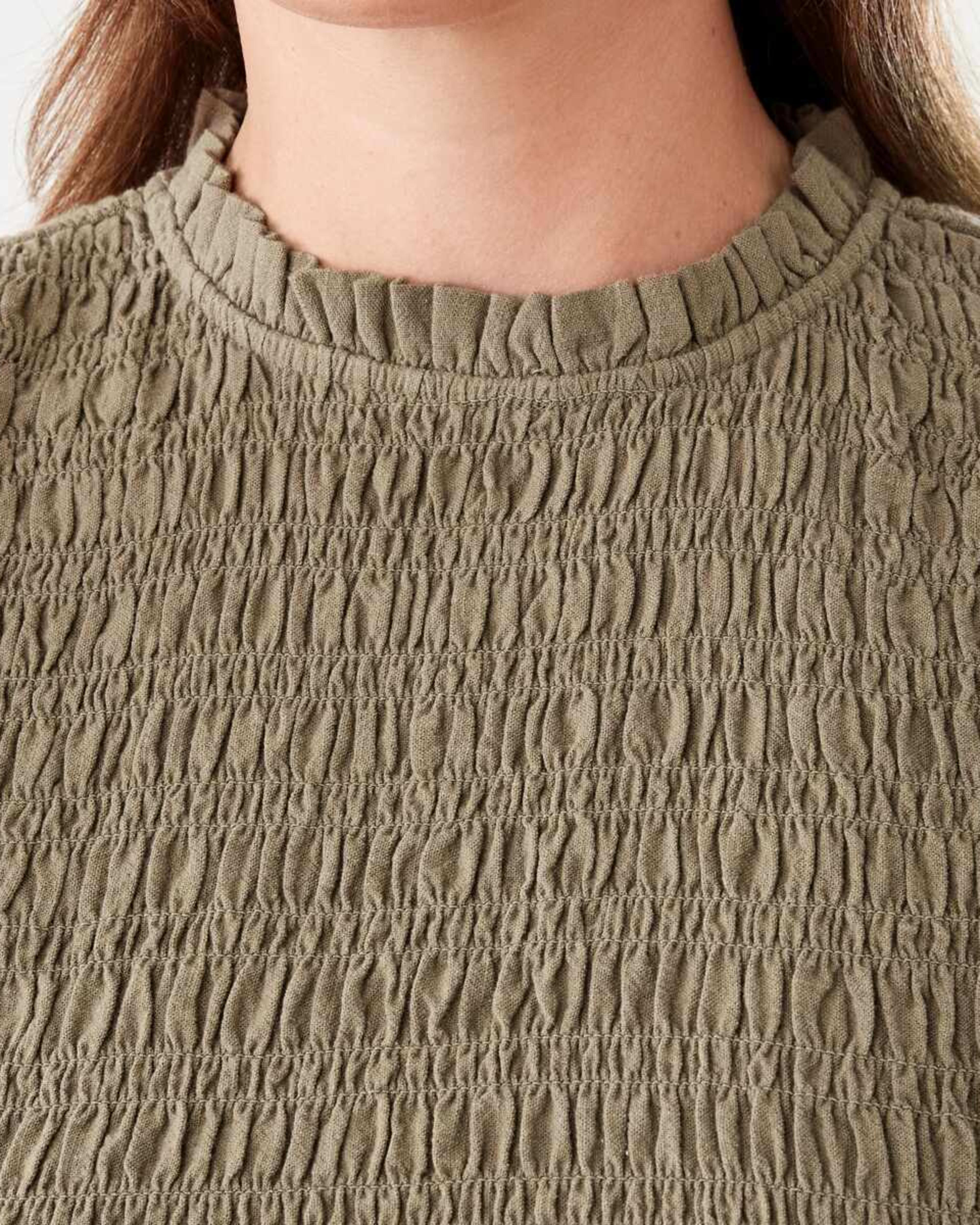5 Long Sleeve Shirred Bodice Top Pave Grey, 5 of 7