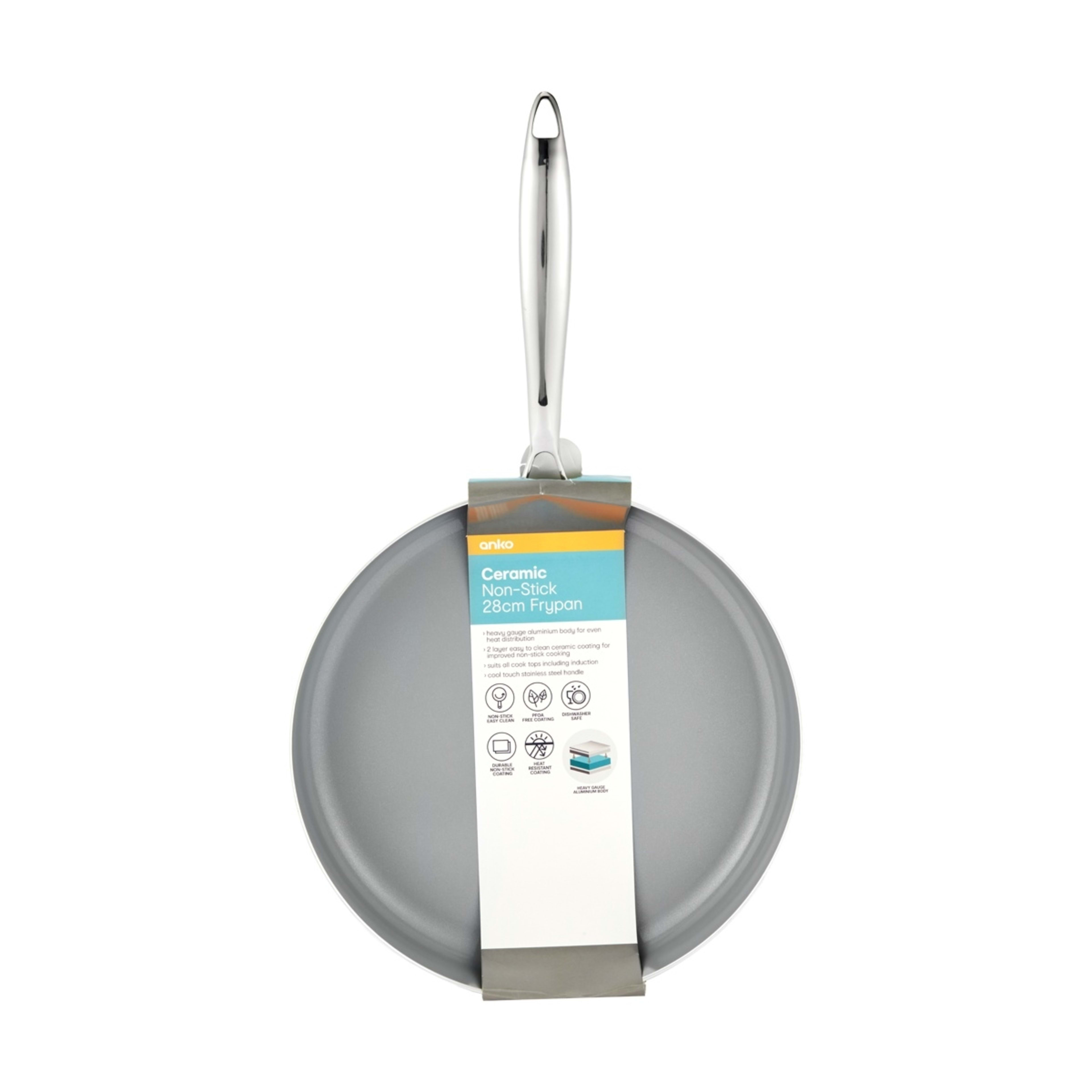 7 28cm Ceramic Non-Stick Frypan - Green, 7 of 7