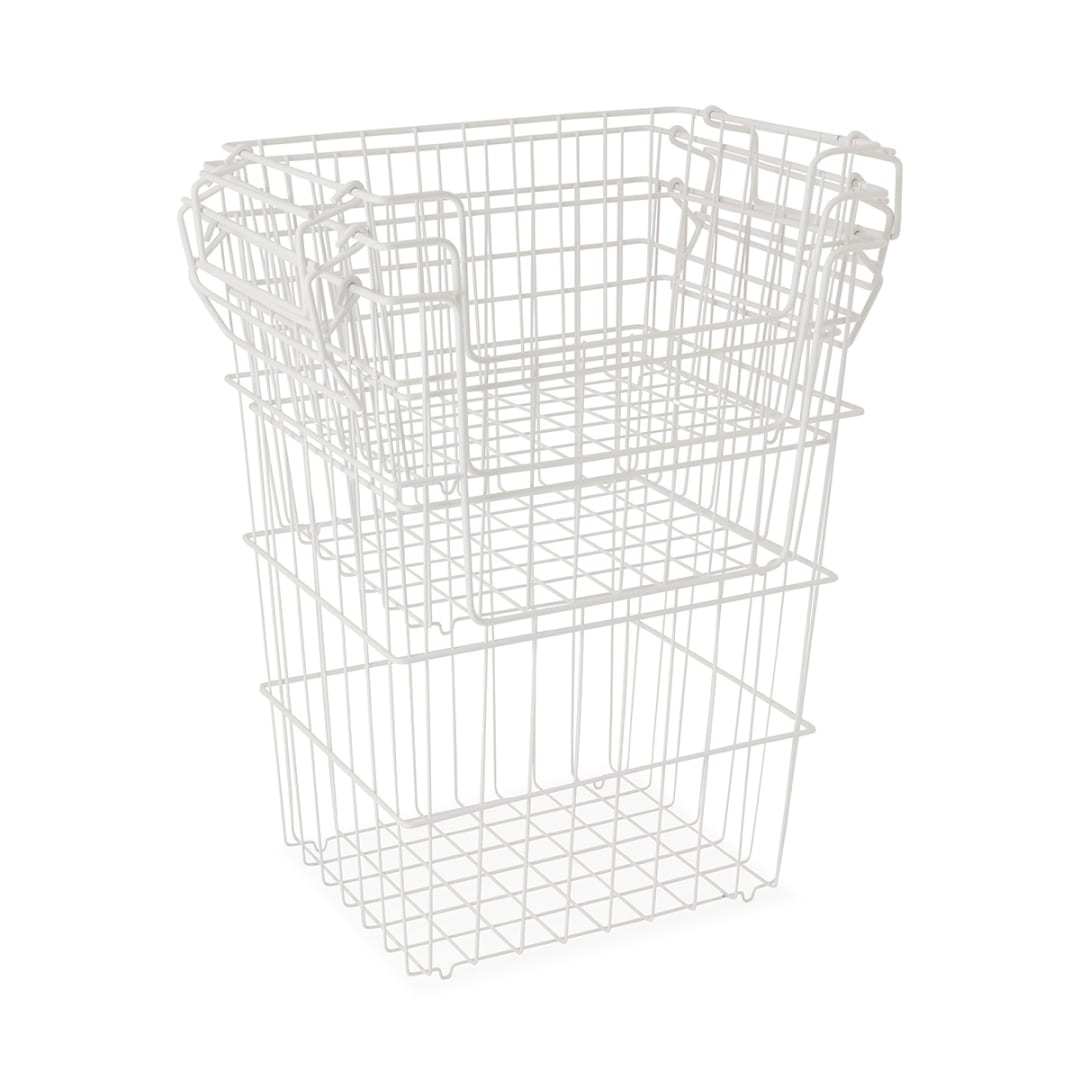 Set of 3 Nested Wire Baskets White Kmart
