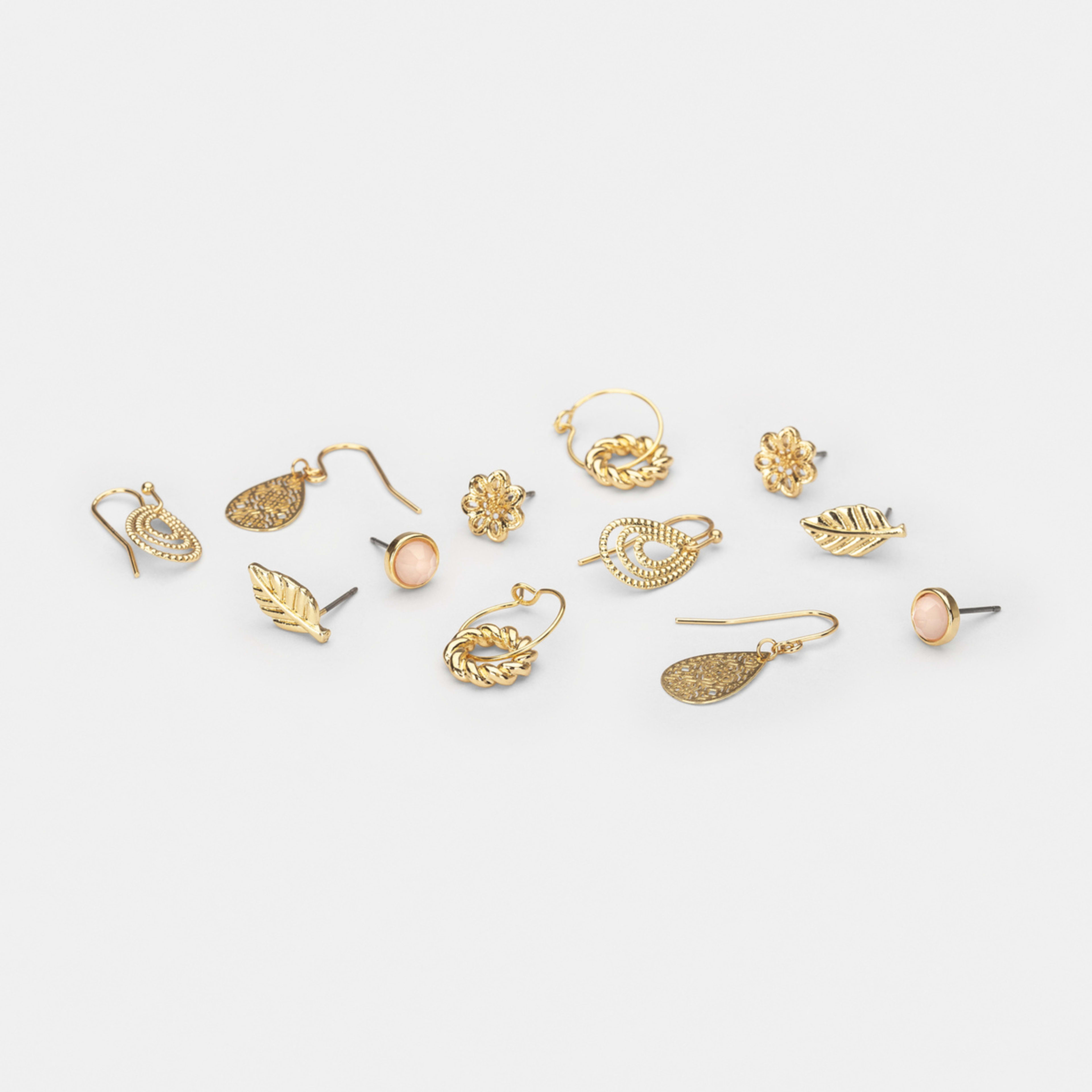 6 Pack Stud and Drop Earrings Gold Tone Kmart