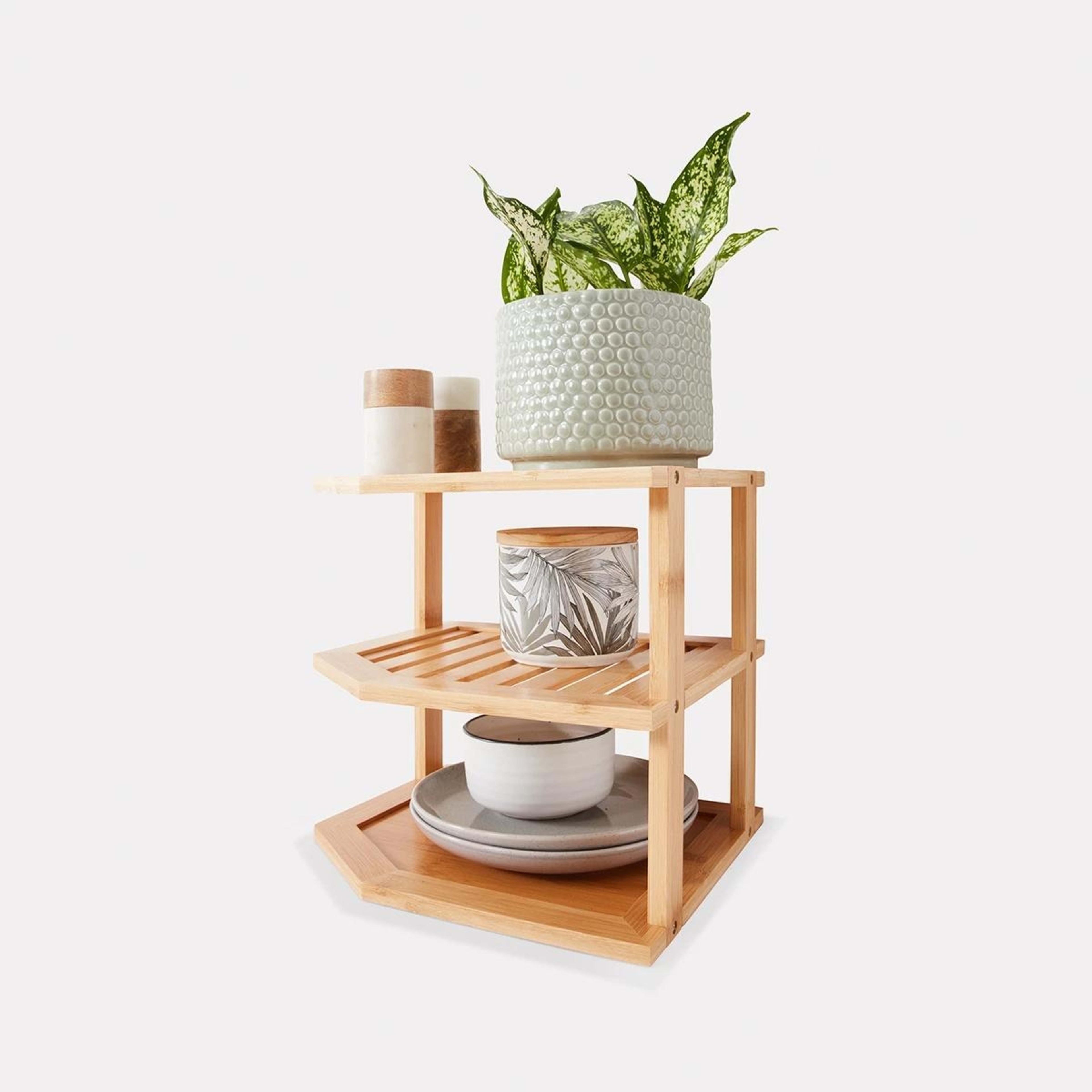 1 3 Tier Bamboo Pantry Shelf, 1 of 5